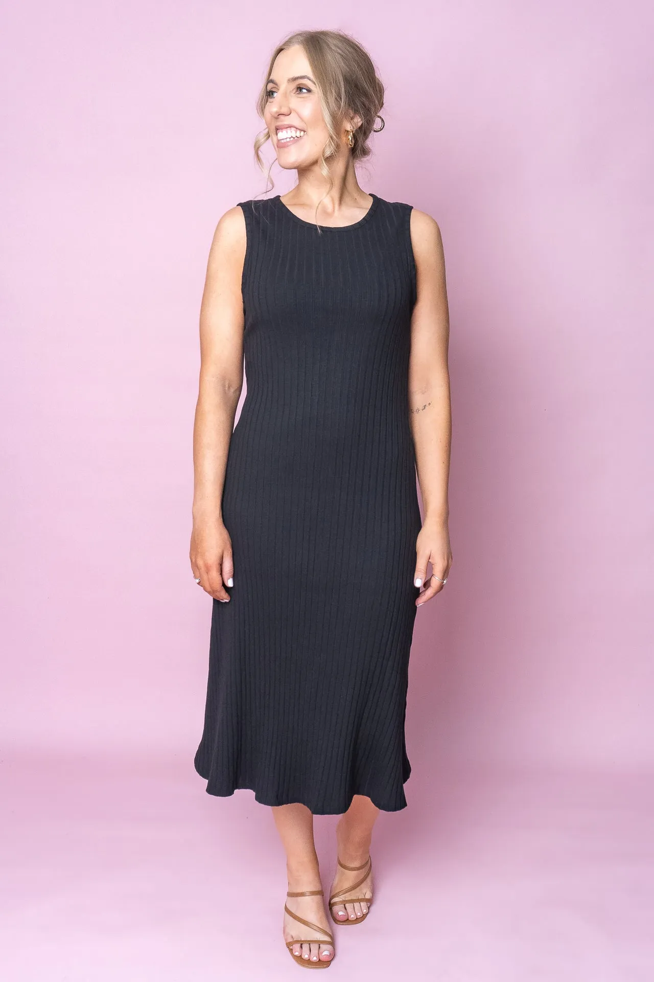 Amelie Rib Dress in Black - Foxwood sold by Always Alice