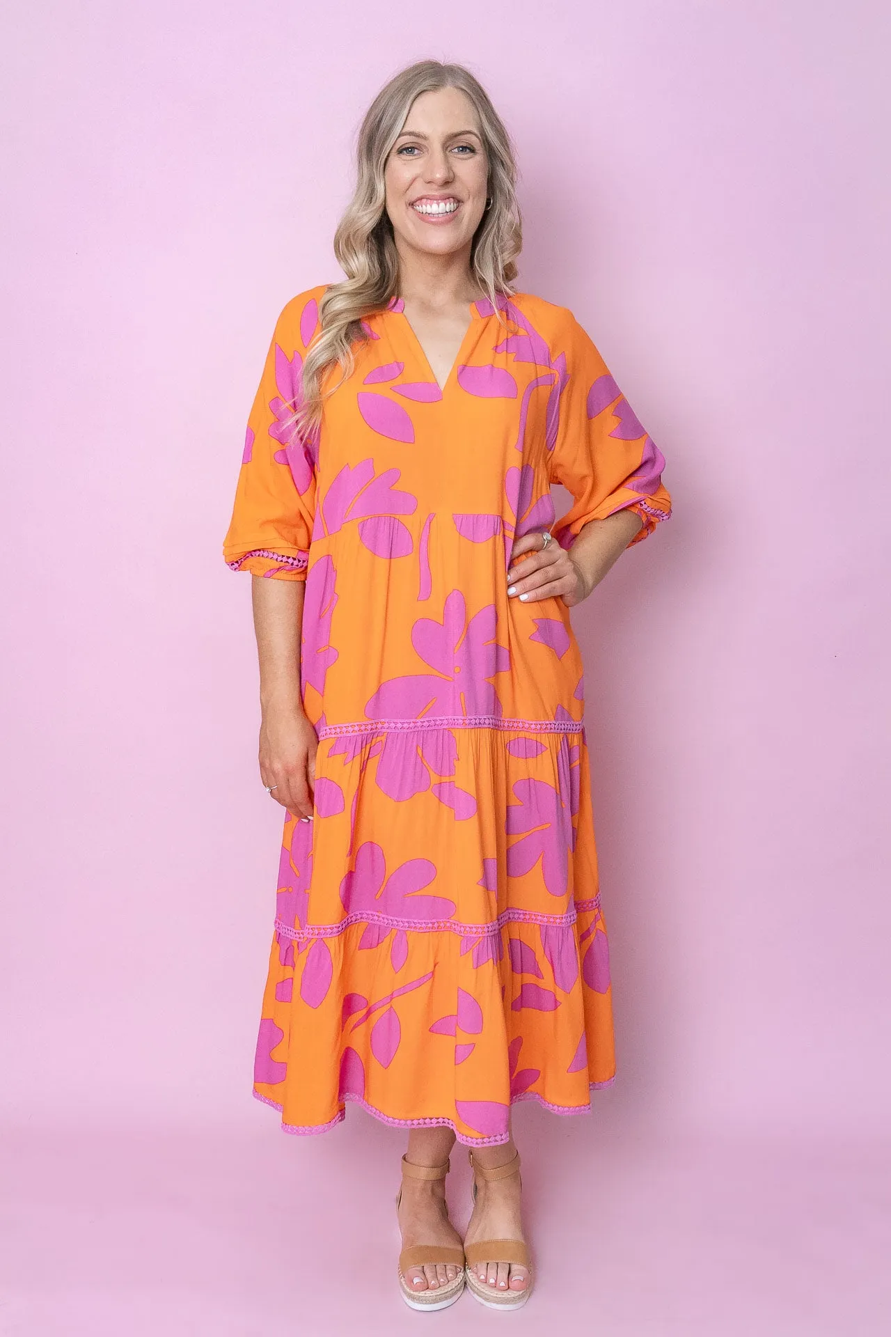 Rhea Dress in Orange sold by Always Alice