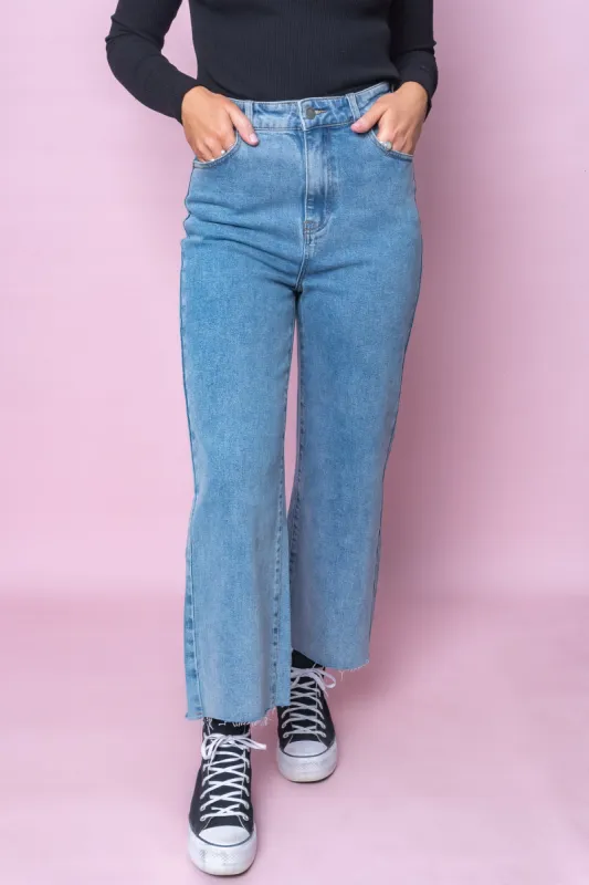 Charlie High Rise Wide Leg Heritage Jeans in Denim - All About Eve sold by Always Alice