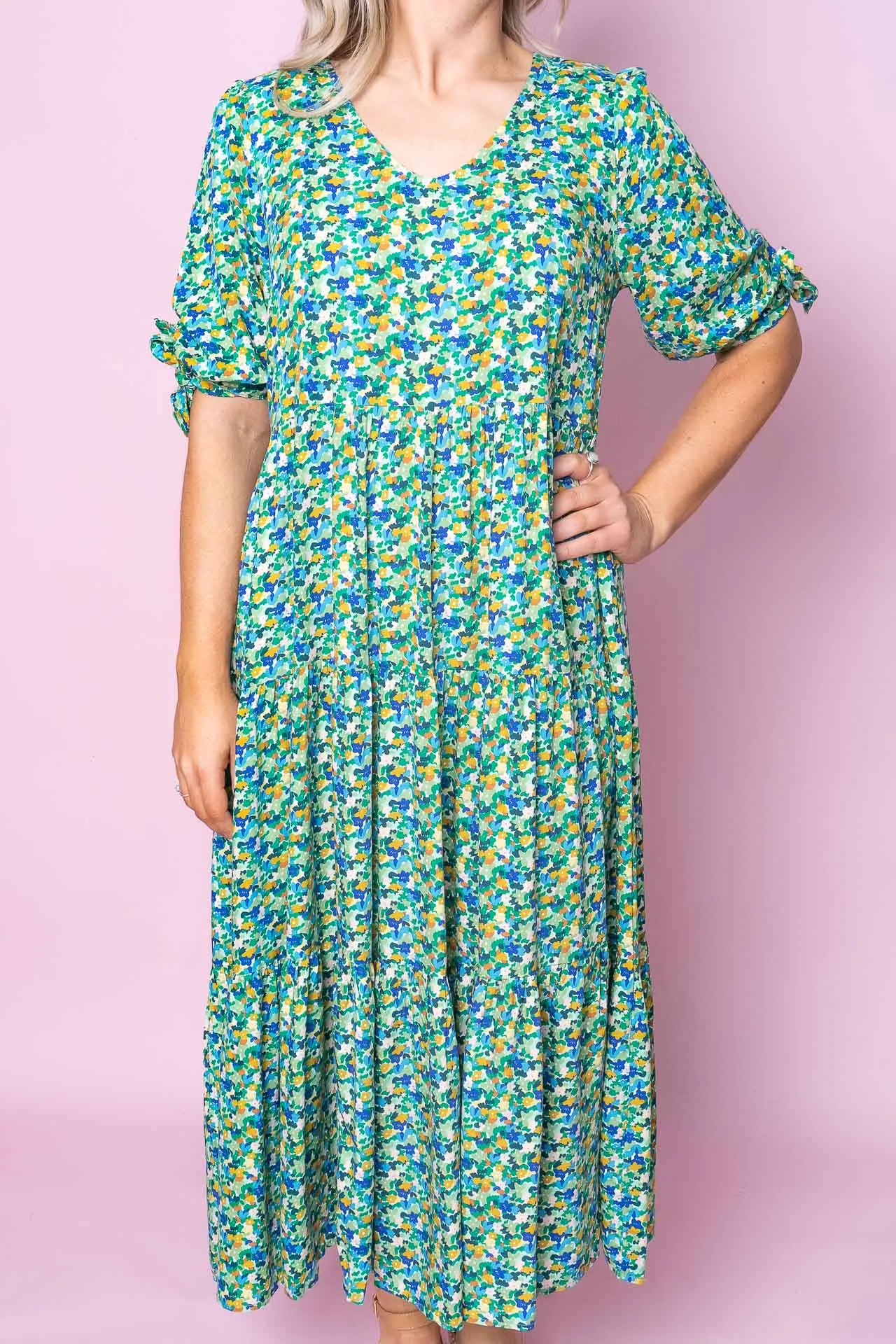 Faith Dress in Green Multi sold by Always Alice product image thumbnail 4