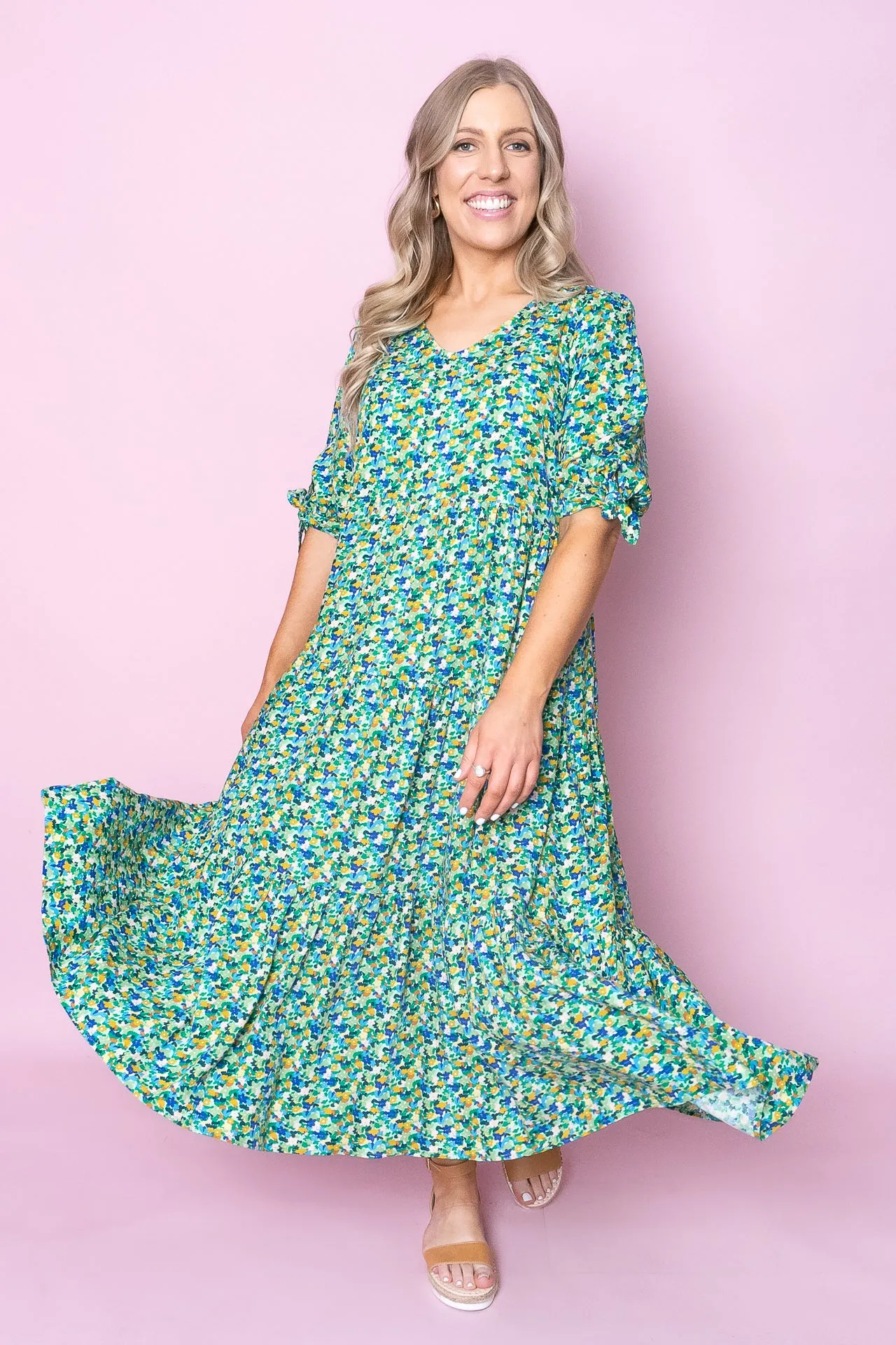 Faith Dress in Green Multi sold by Always Alice product image thumbnail 2