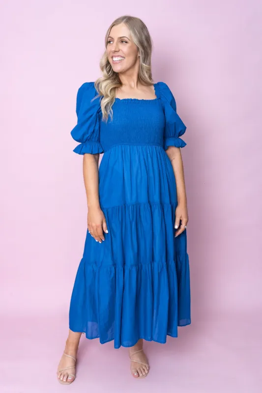 Gracelyn Dress in Cobalt sold by Always Alice