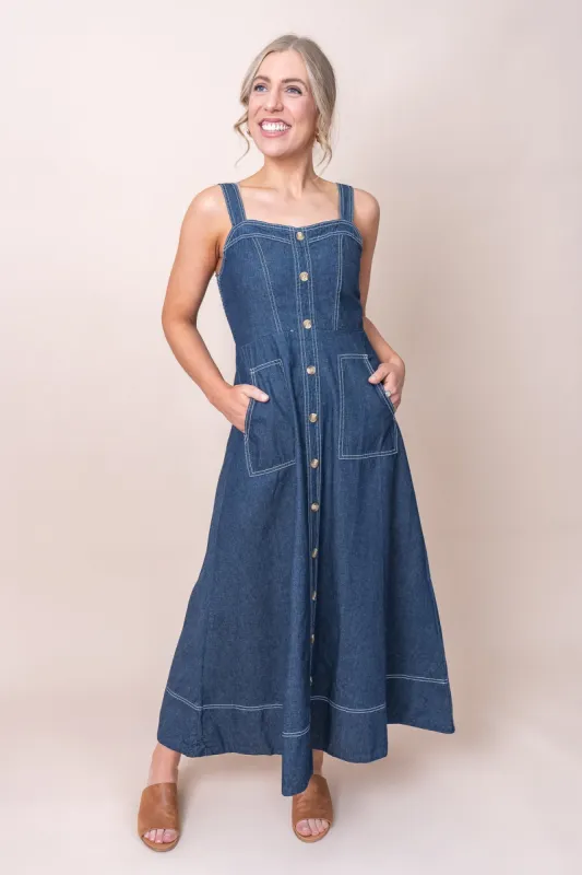 Willow Dress in Dark Denim sold by Always Alice