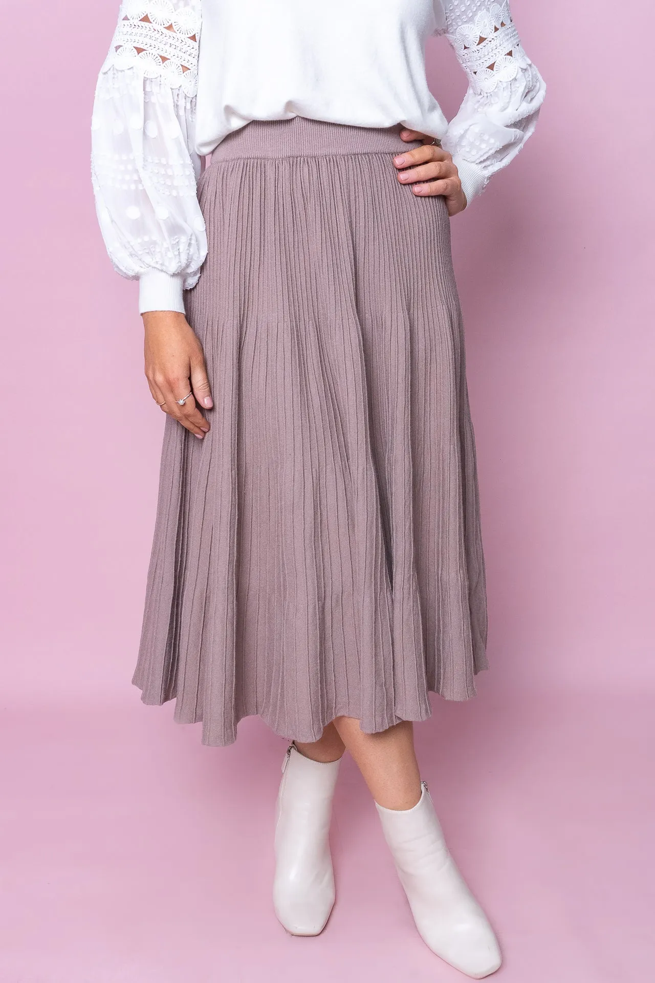 Nita Knit Skirt in Stone sold by Always Alice product image thumbnail 2