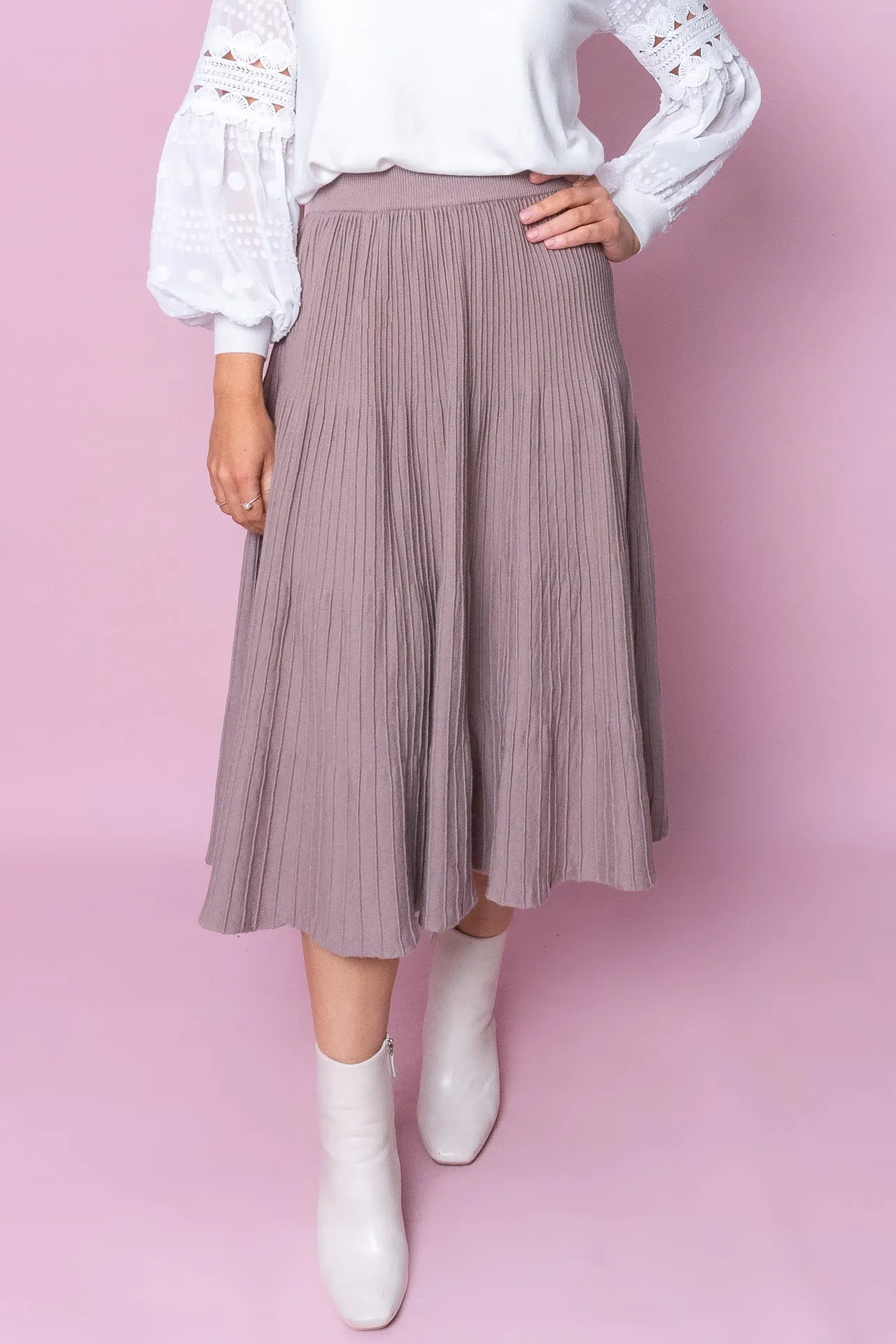 Nita Knit Skirt in Stone sold by Always Alice product image thumbnail 3