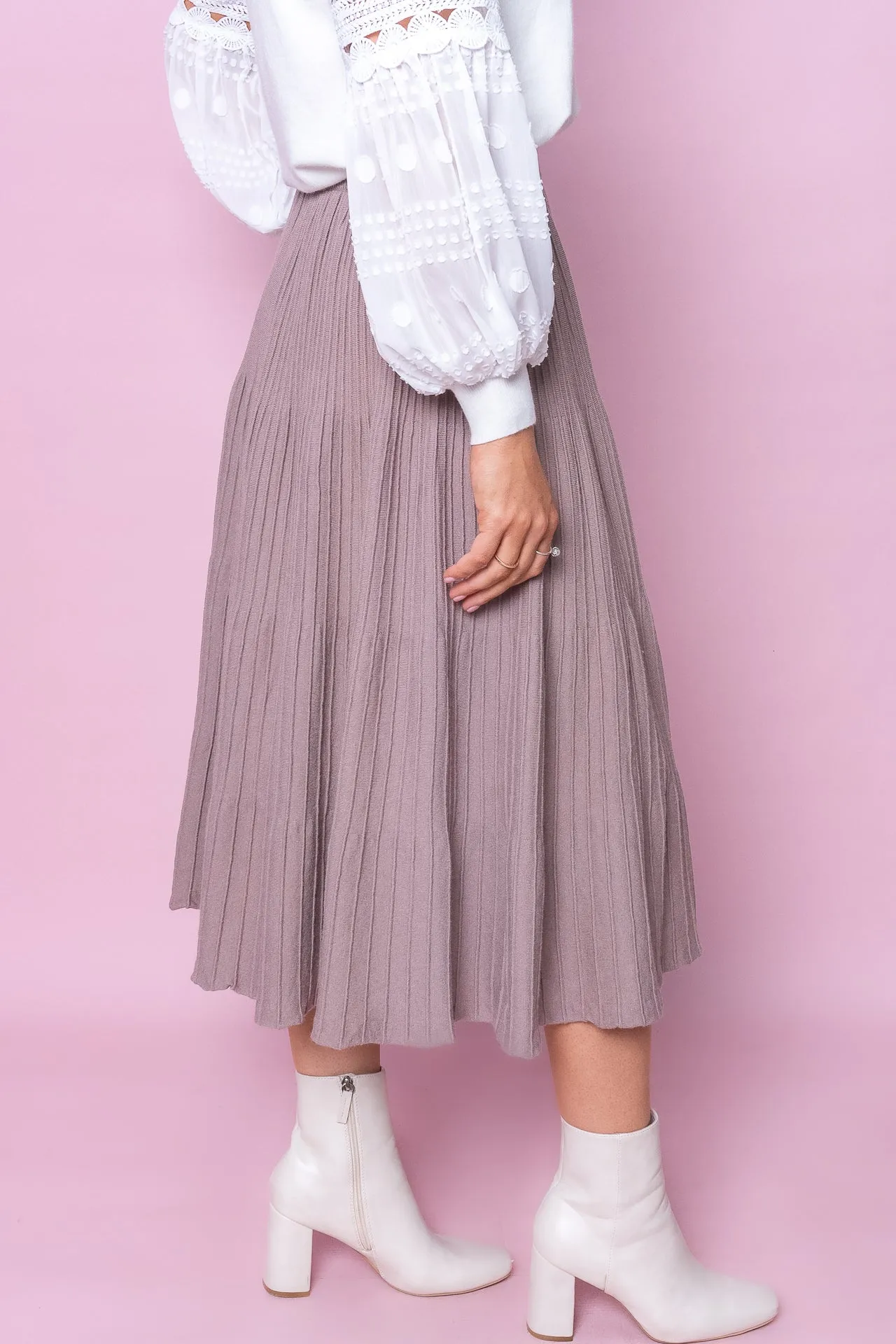 Nita Knit Skirt in Stone sold by Always Alice product image thumbnail 4