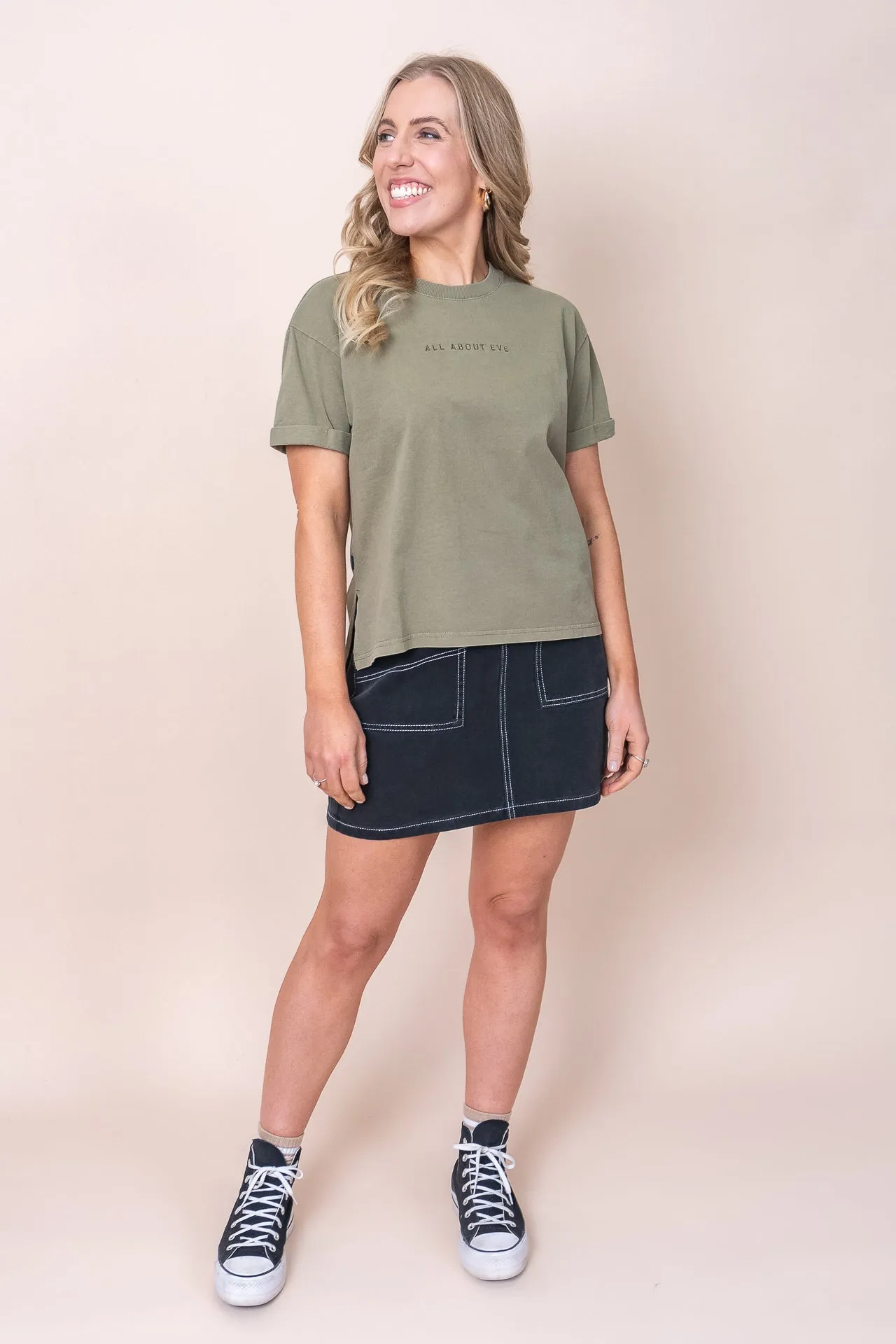 AAE Washed Tee in Khaki - All About Eve sold by Always Alice product image thumbnail 3