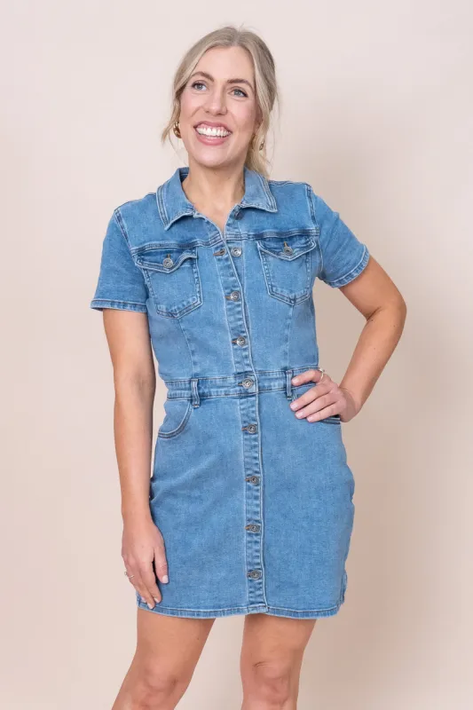 Shay Mini Dress in Light Blue - Silent Theory - Final Sale sold by Always Alice