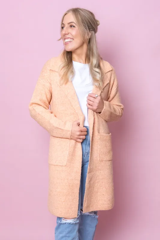 Oslo Coatigan in Peach sold by Always Alice