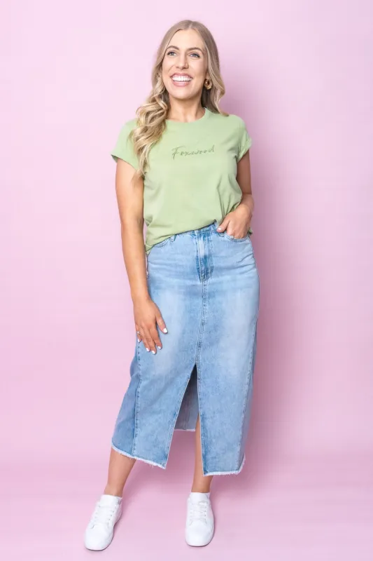 Signature Tee in Moss Green - Foxwood sold by Always Alice