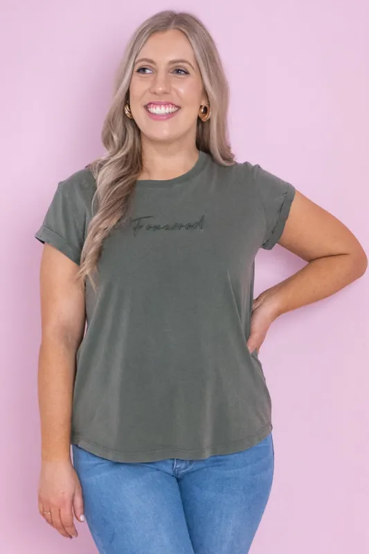 Signature Tee in Khaki - Foxwood sold by Always Alice