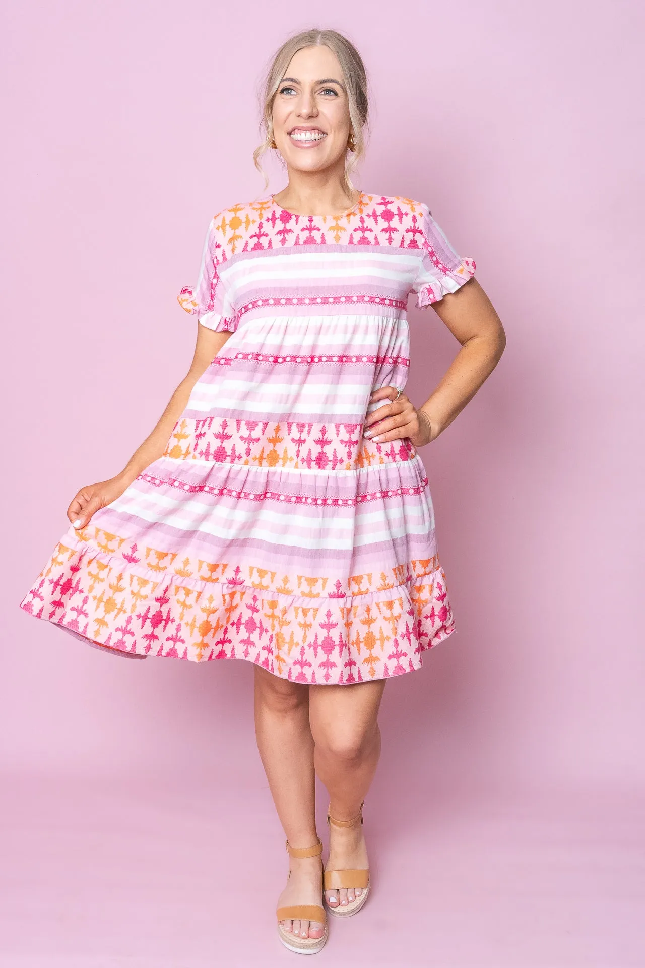 Charlotte Dress in Pink Multi sold by Always Alice