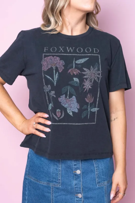 Wildflower Tee in Washed Black - Foxwood sold by Always Alice