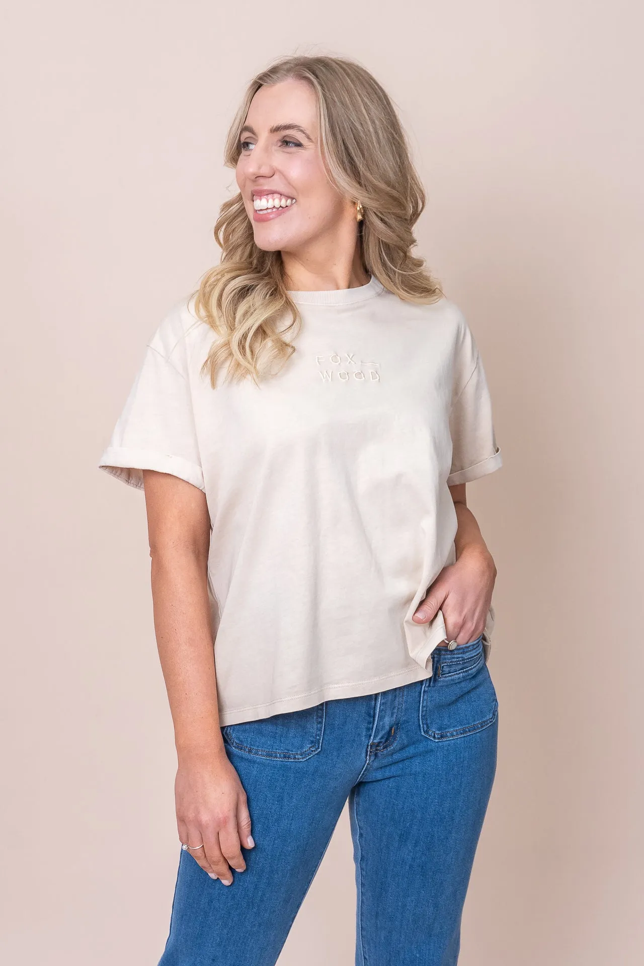 Huntleigh Oversized Tee in Oat - Foxwood sold by Always Alice product image thumbnail 2