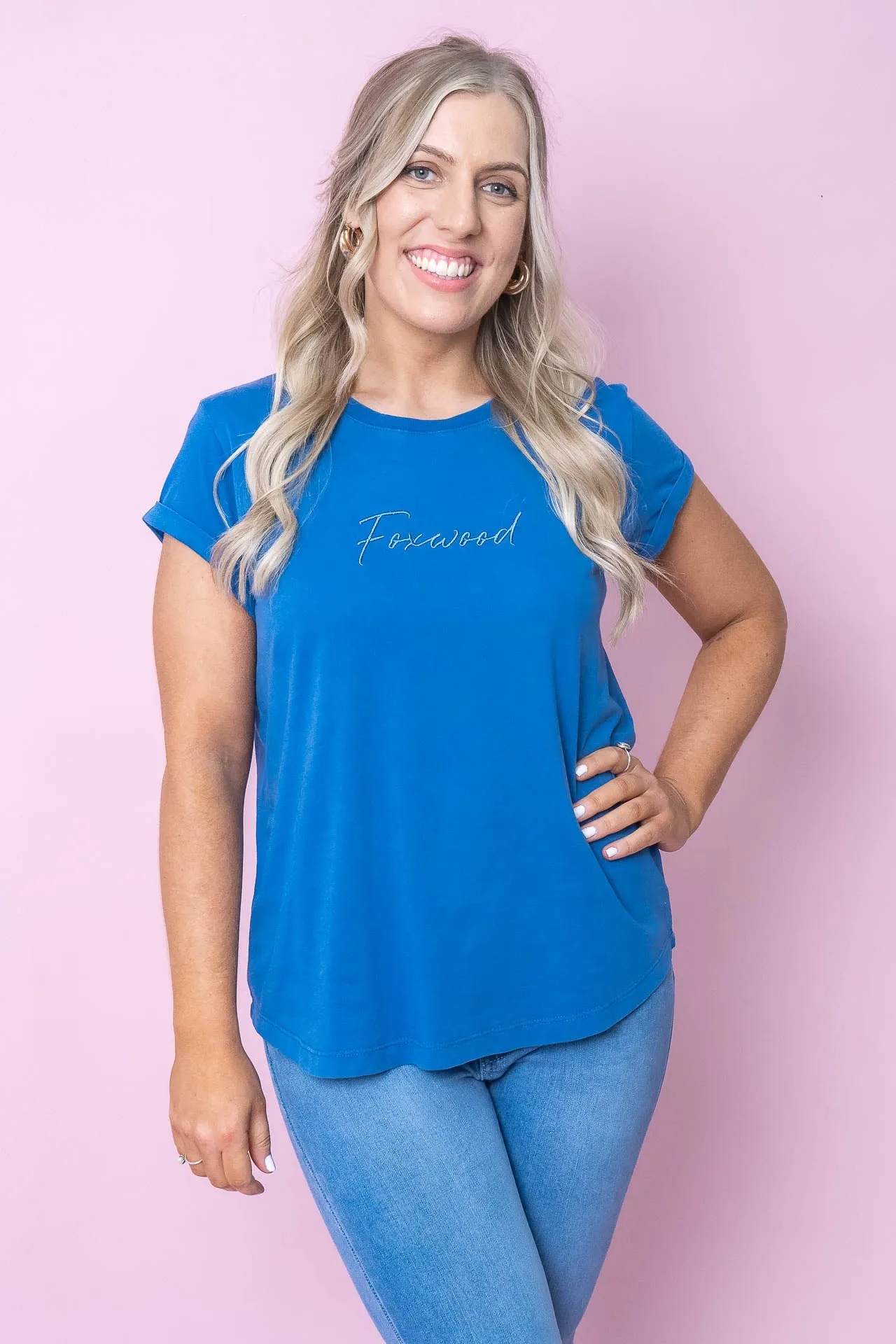 Signature Tee in Blue - Foxwood sold by Always Alice