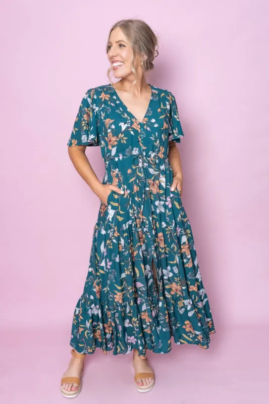 Zazie Dress in Dark Green sold by Always Alice