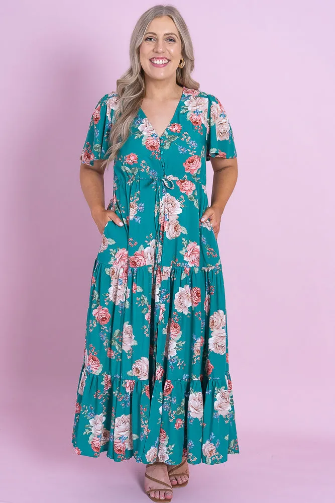 Tei Dress in Emerald sold by Always Alice product image thumbnail 2