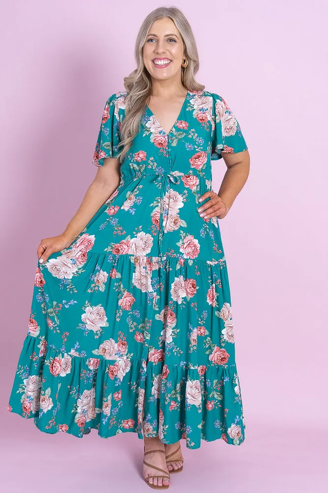 Tei Dress in Emerald sold by Always Alice