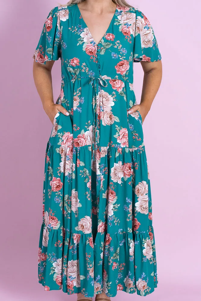 Tei Dress in Emerald sold by Always Alice product image thumbnail 3