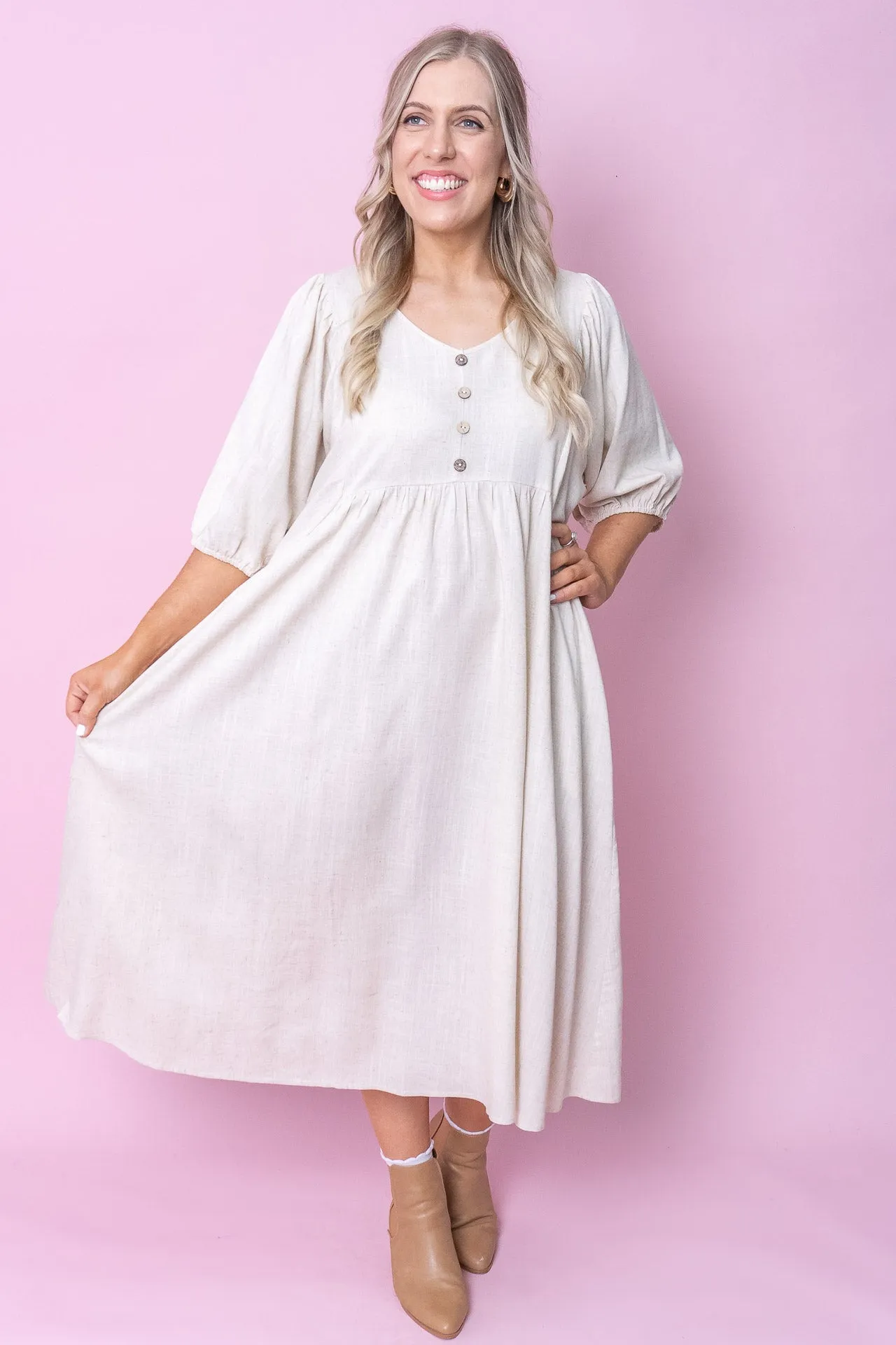 Emery Midi Dress in Sand sold by Always Alice product image thumbnail 3