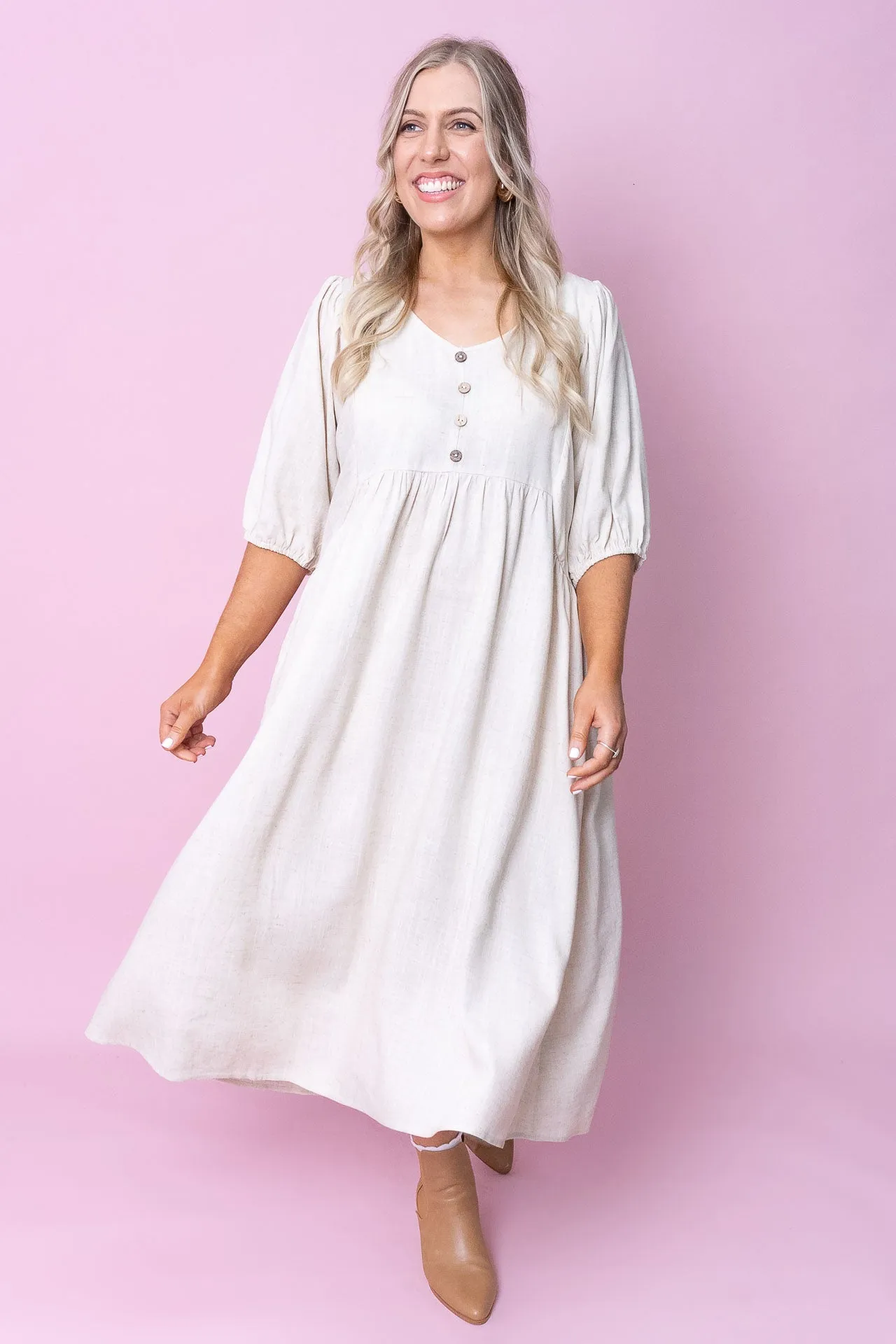 Emery Midi Dress in Sand sold by Always Alice