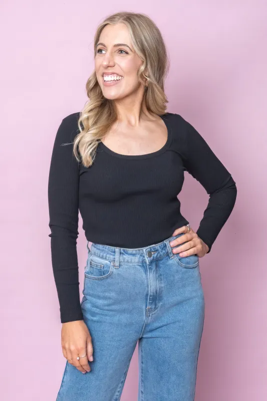 Hazel L/S Top in Black - Silent Theory sold by Always Alice