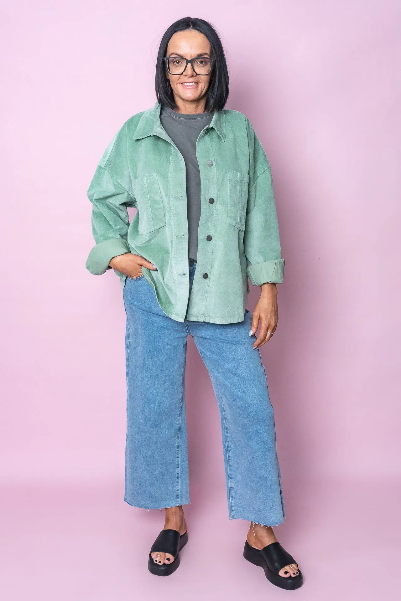 Emma Cord Shacket in Sage - All About Eve sold by Always Alice product image thumbnail 3