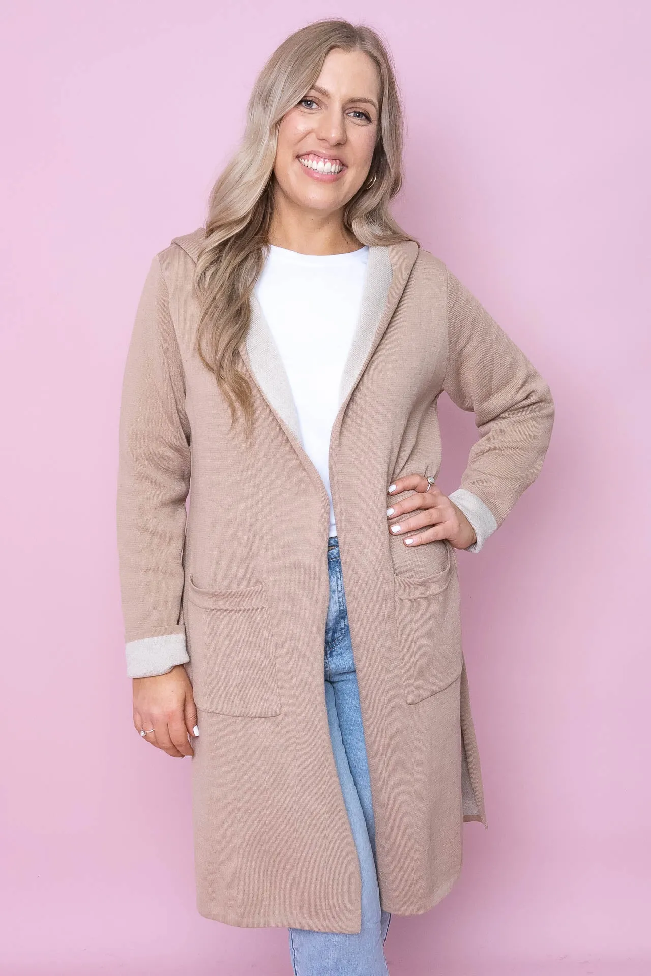 Phoebe Cardigan in Latte sold by Always Alice