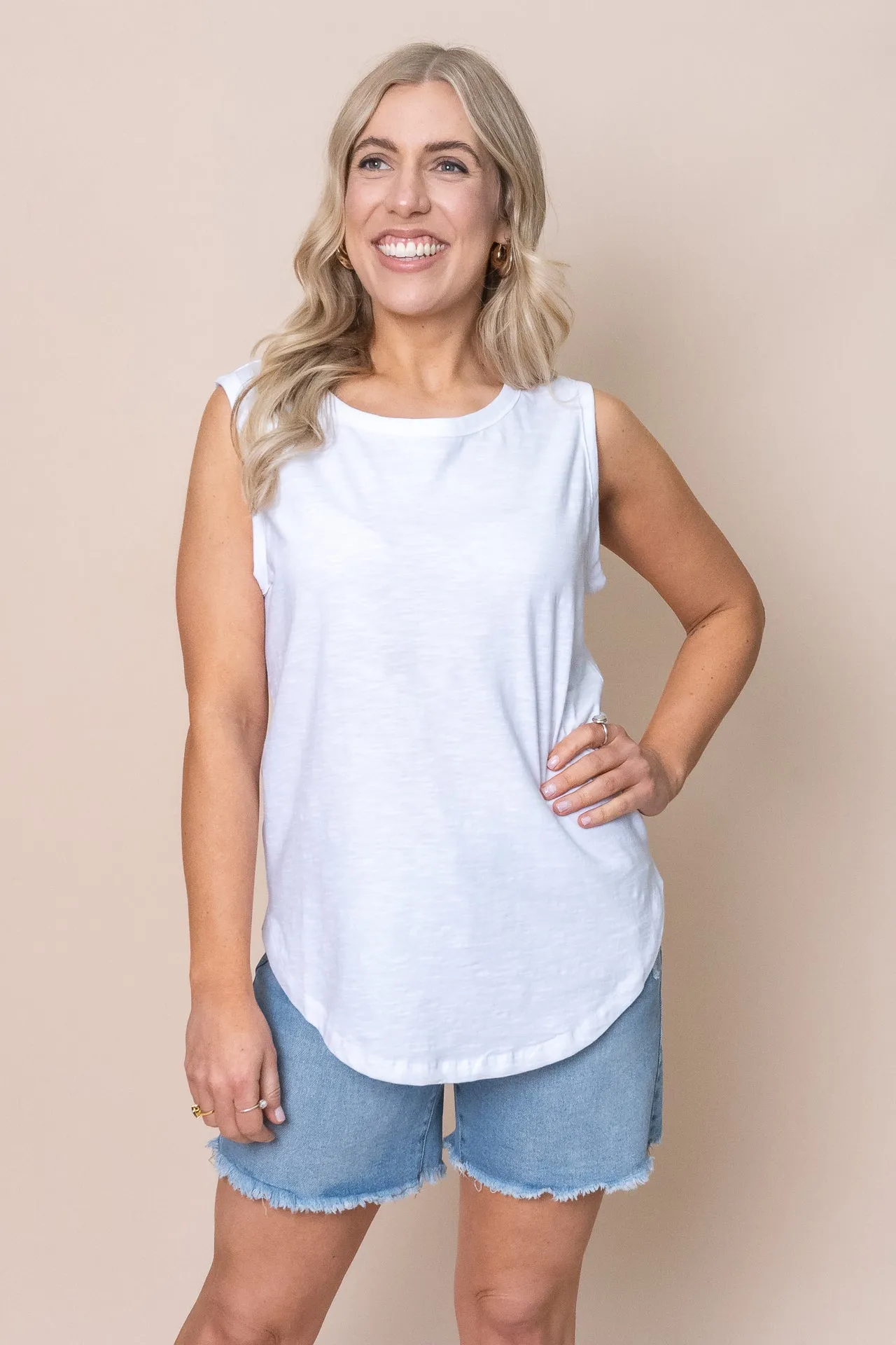 Lennox Tank in White - Foxwood - Final Sale sold by Always Alice product image thumbnail 3