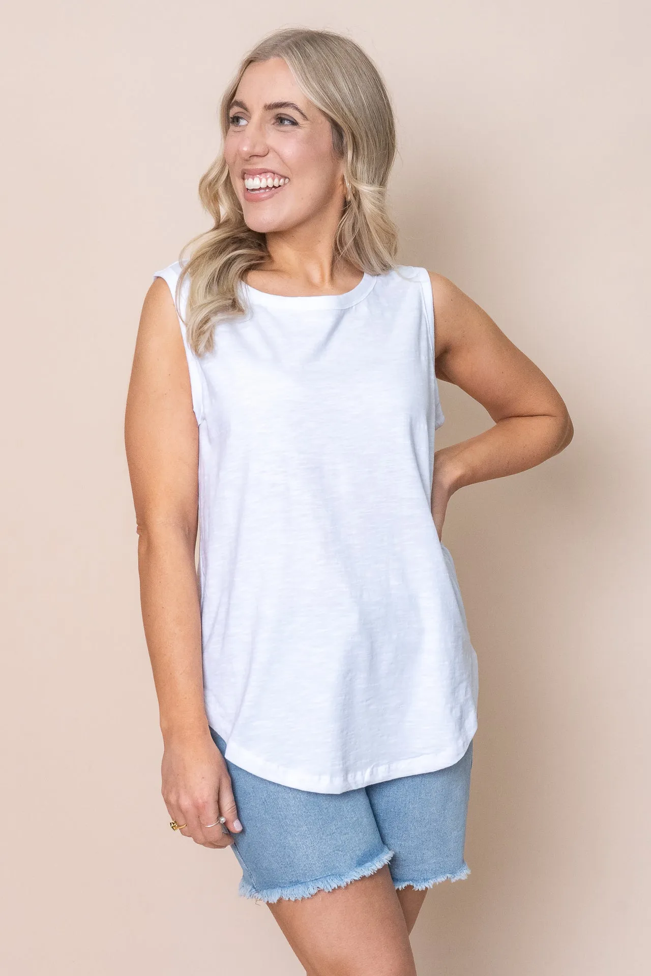 Lennox Tank in White - Foxwood - Final Sale sold by Always Alice product image thumbnail 2