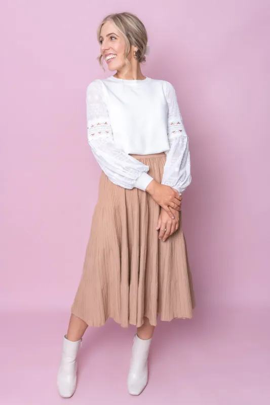 Nita Knit Skirt in Latte sold by Always Alice