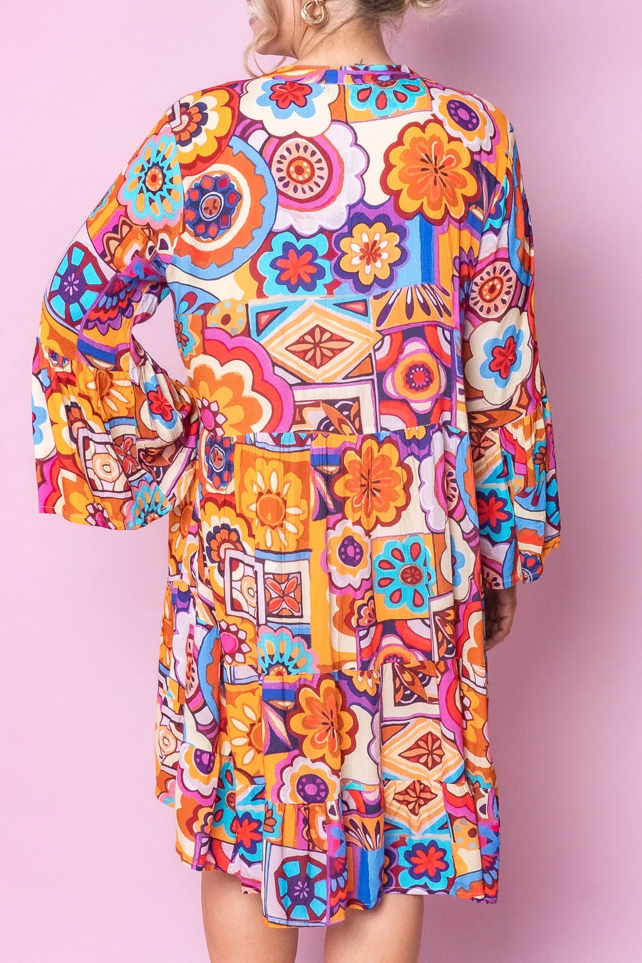 Karla Dress in Orange Multi sold by Always Alice product image thumbnail 5