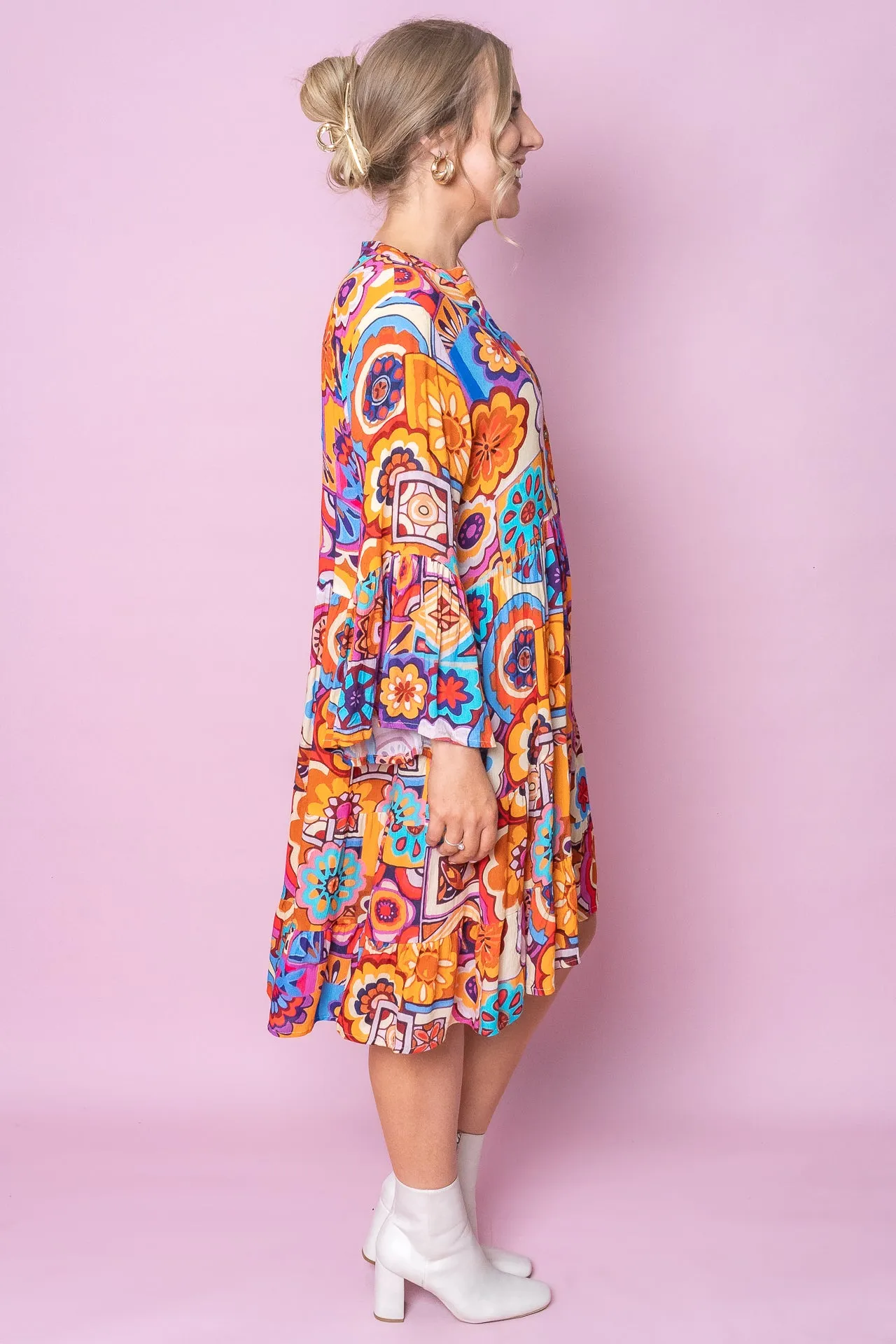 Karla Dress in Orange Multi sold by Always Alice product image thumbnail 4