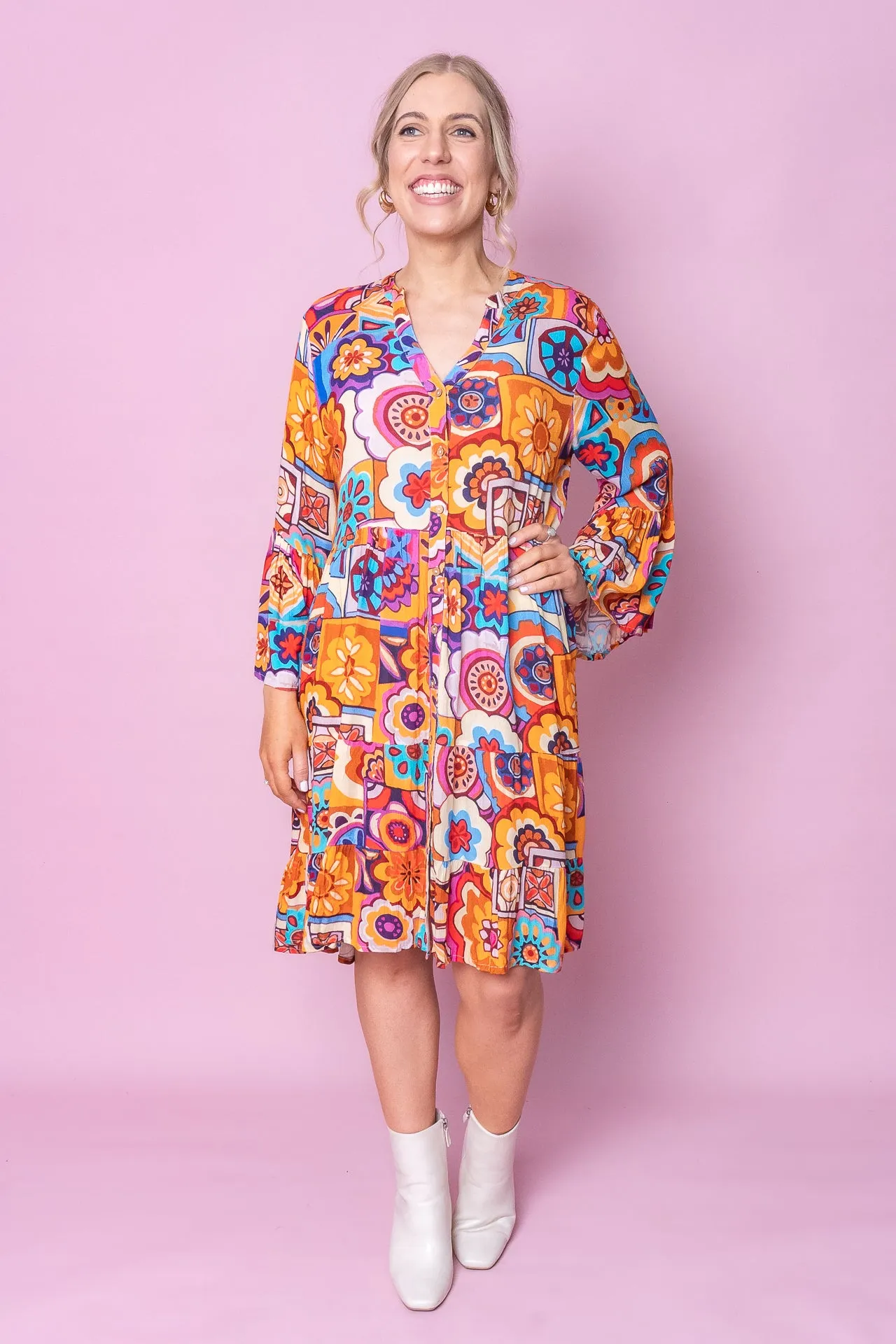 Karla Dress in Orange Multi sold by Always Alice product image thumbnail 2