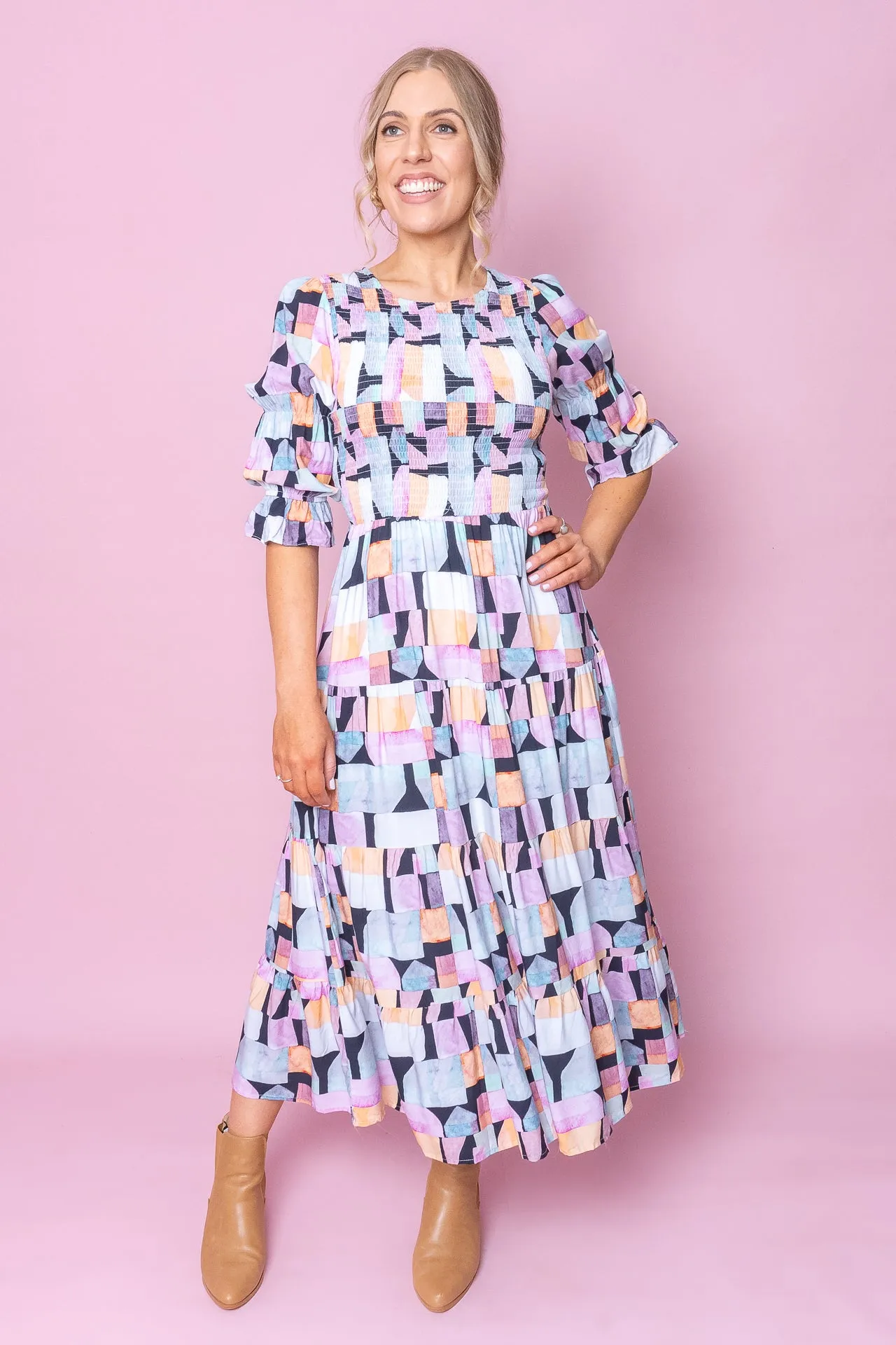 Whitlea Dress in Black Multi sold by Always Alice