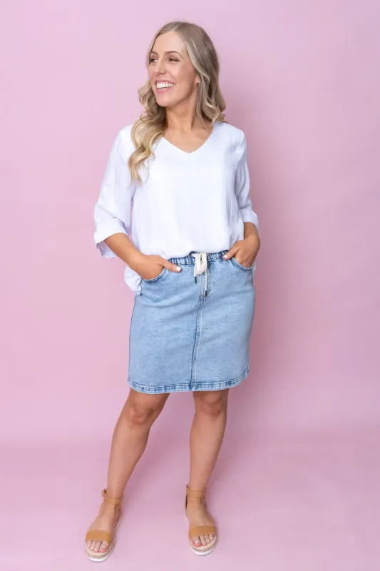 Morgan Top in White sold by Always Alice