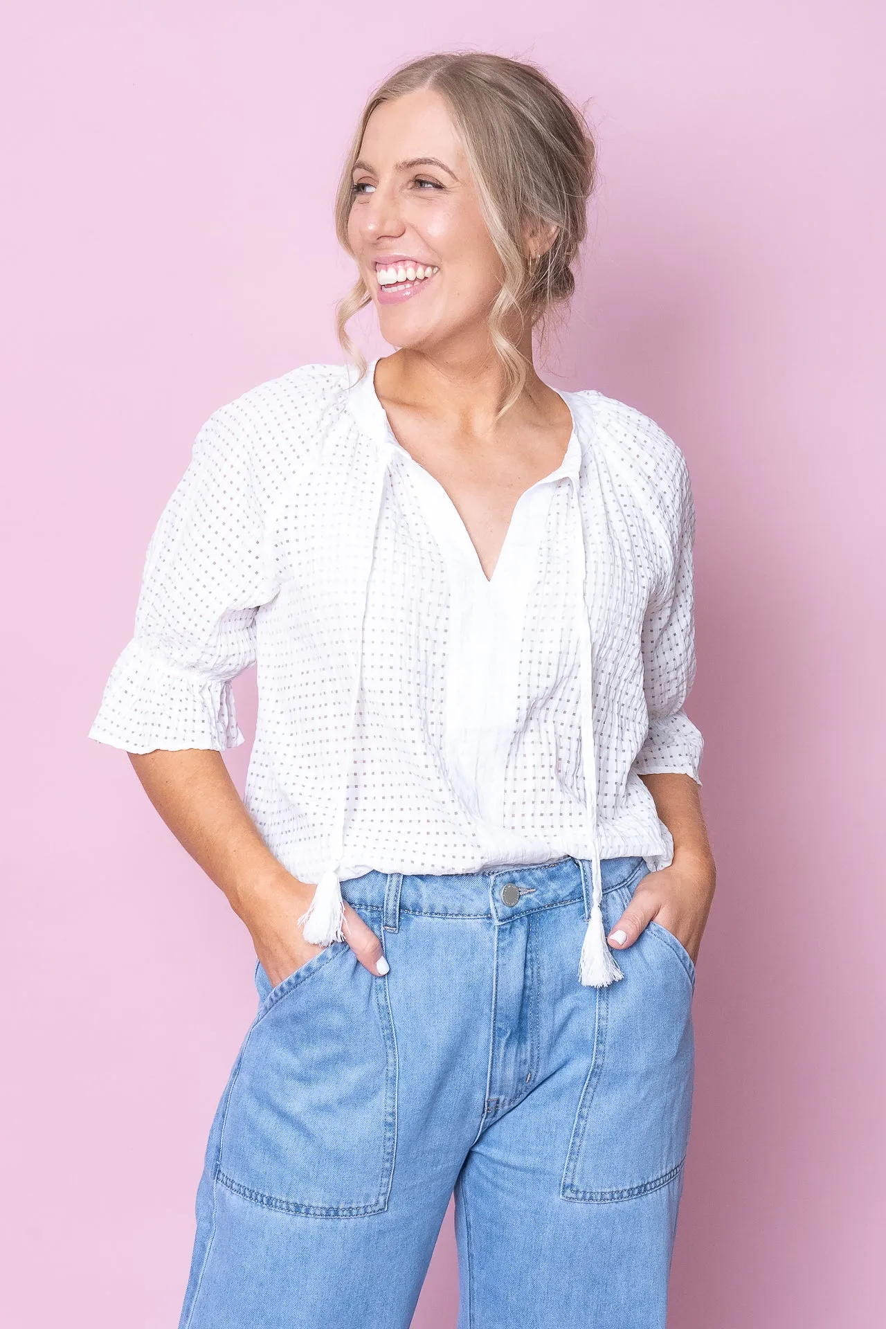 Dottie Top in White sold by Always Alice