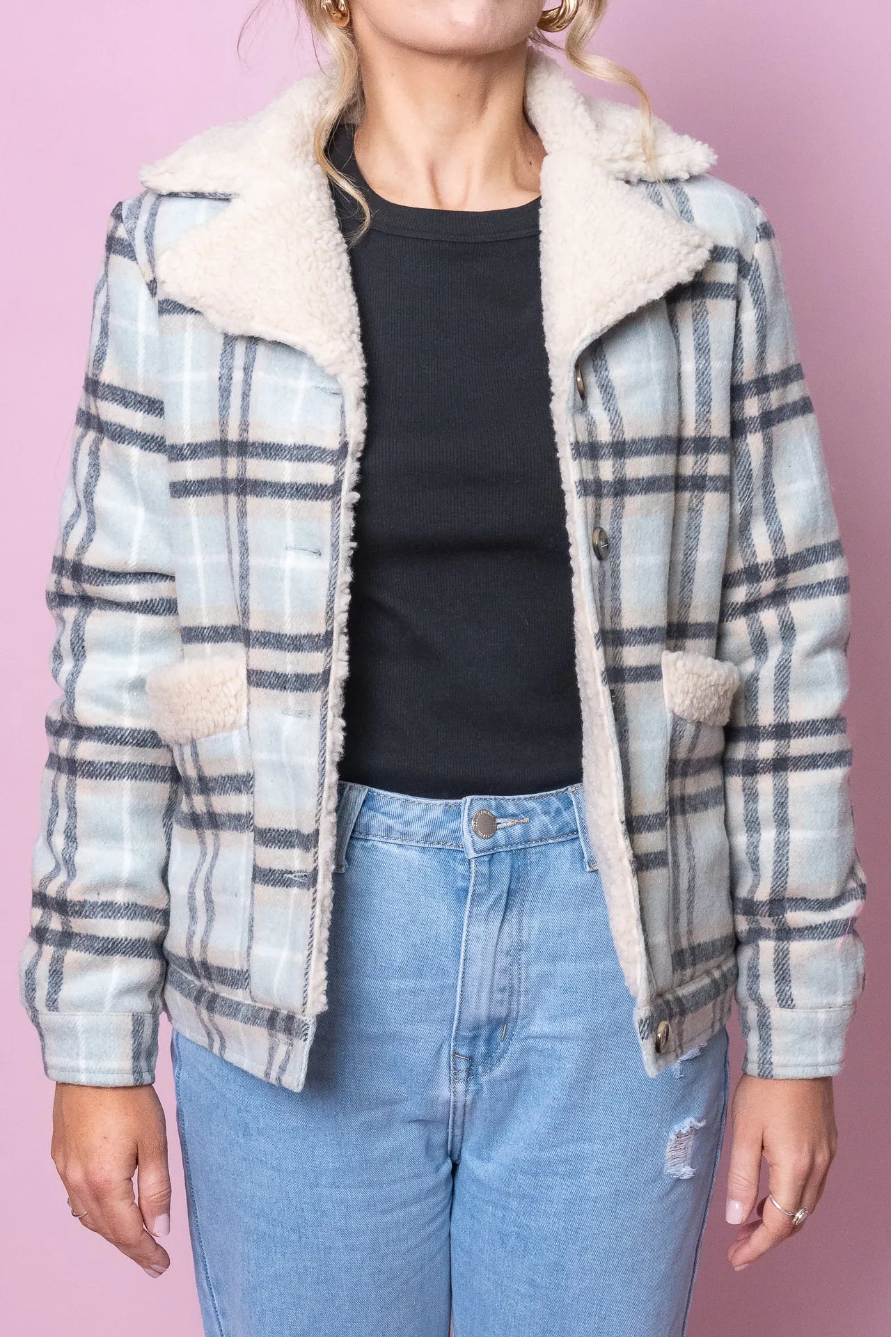 Demi Check Jacket in Blue - Foxwood sold by Always Alice product image thumbnail 3