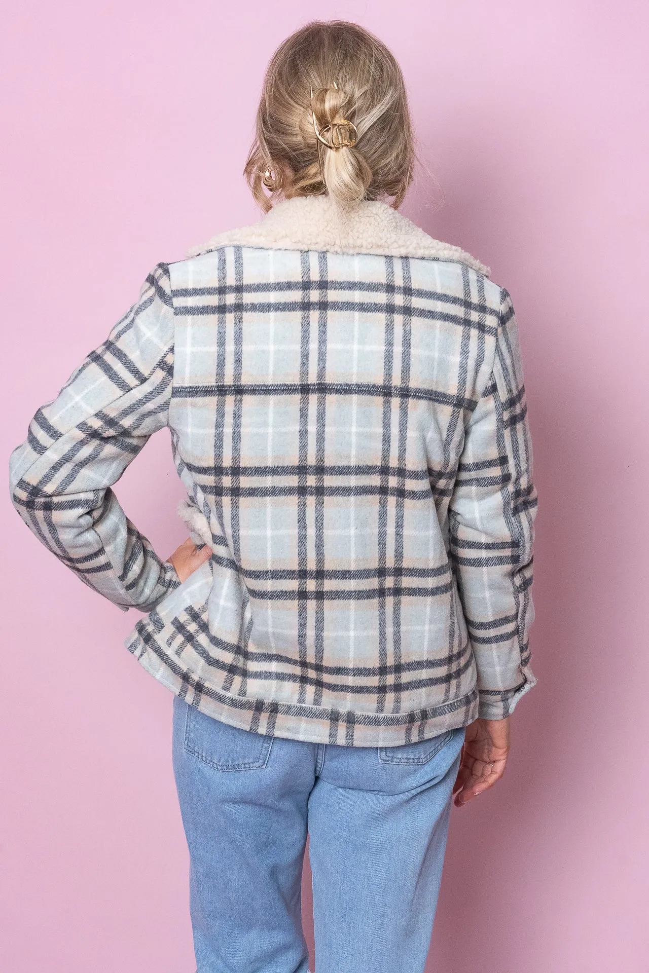 Demi Check Jacket in Blue - Foxwood sold by Always Alice product image thumbnail 4