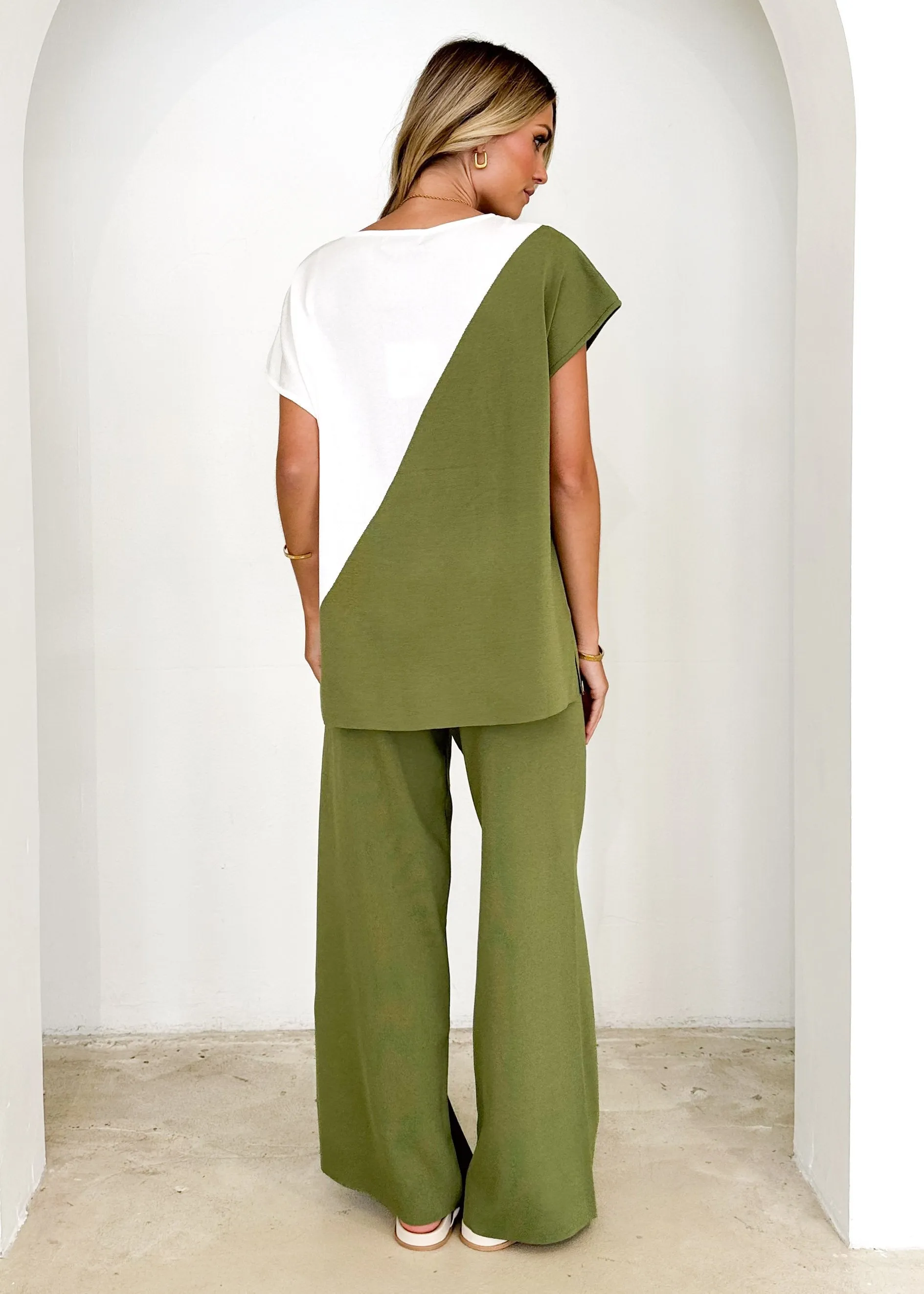 Dettie Knit Pants - Olive sold by Gingham & Heels product image thumbnail 5