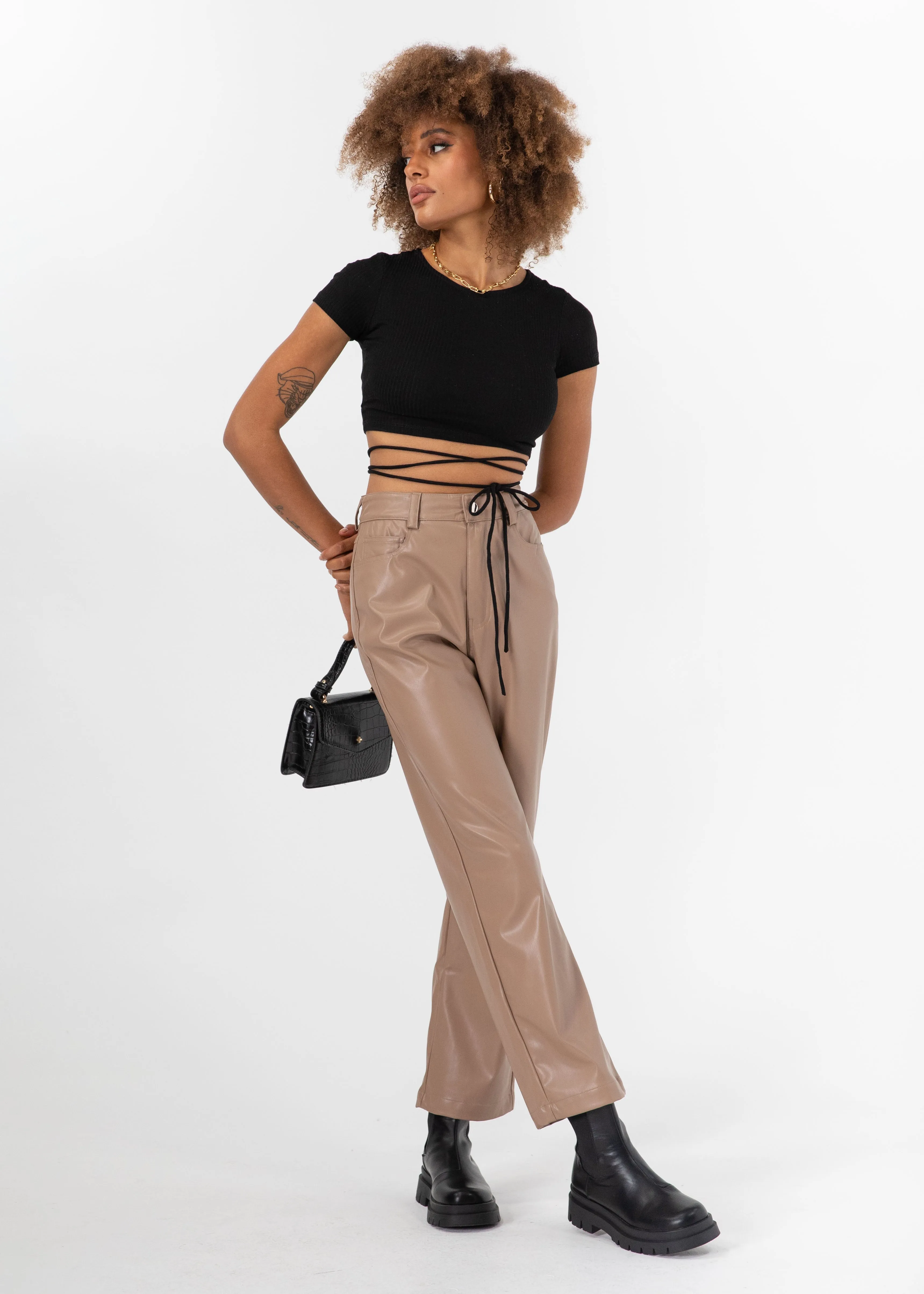 Lunara Cropped Tee - Black sold by Gingham & Heels product image thumbnail 3