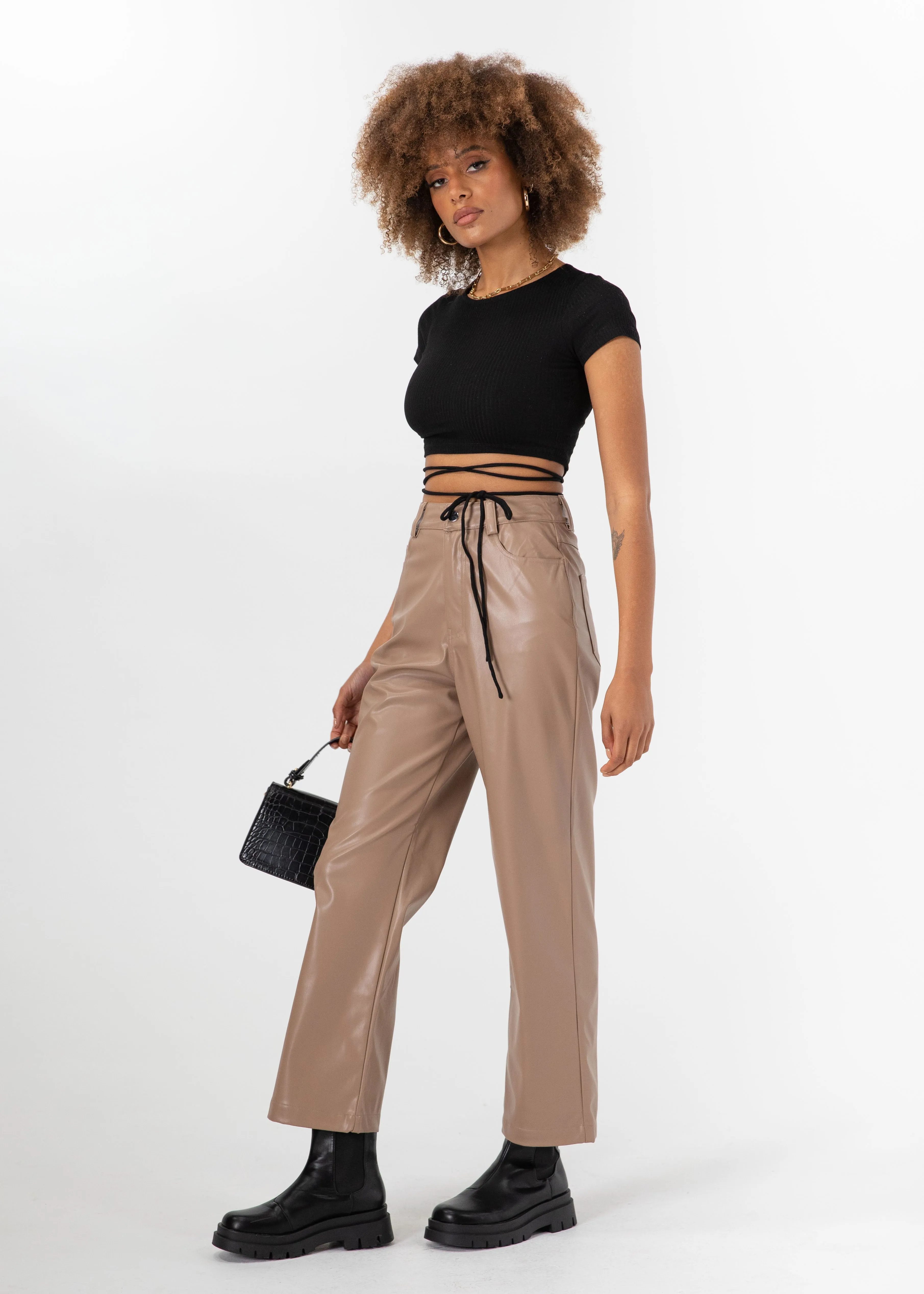 Lunara Cropped Tee - Black sold by Gingham & Heels product image thumbnail 4