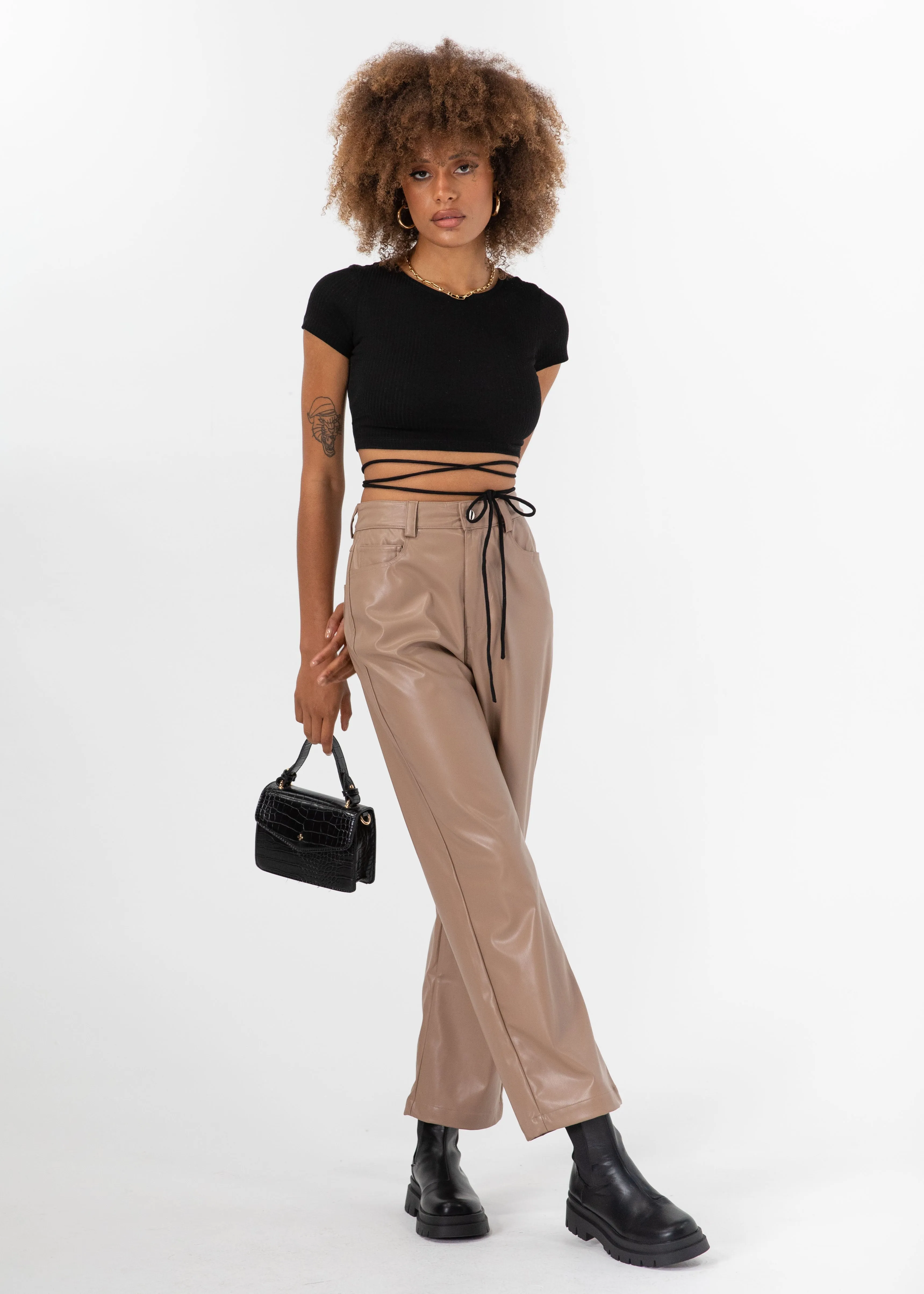 Lunara Cropped Tee - Black sold by Gingham & Heels product image thumbnail 2