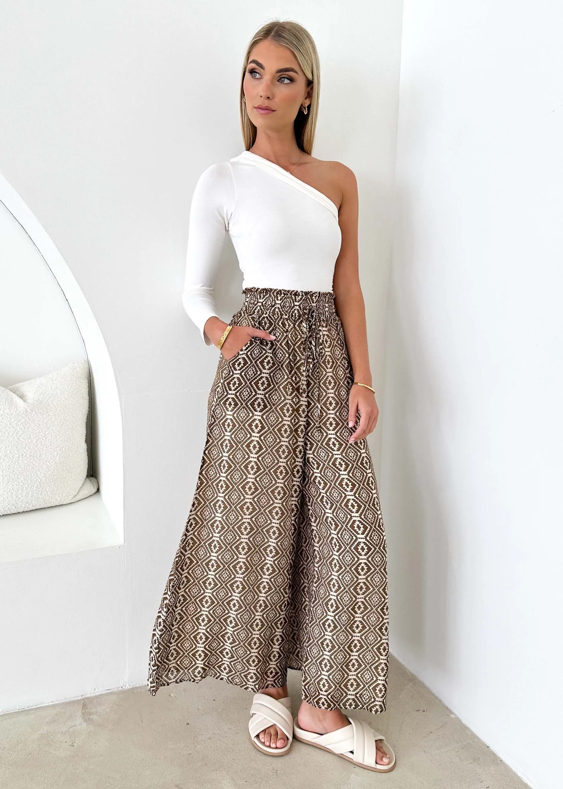 Amlore Pants - Choc Aztec sold by Gingham & Heels product image thumbnail 3