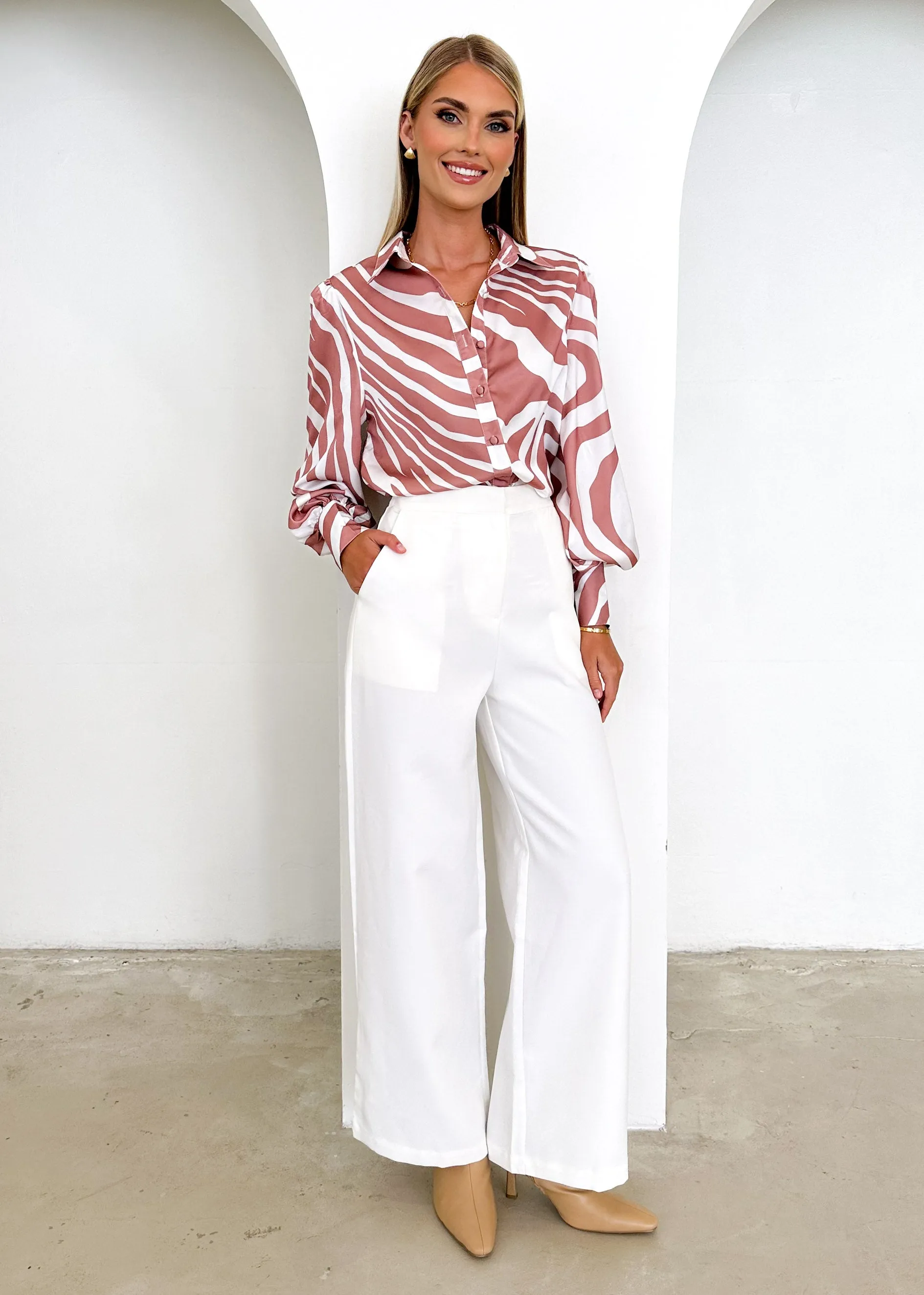 Lylia Shirt - Mocha Zebra sold by Gingham & Heels product image thumbnail 4