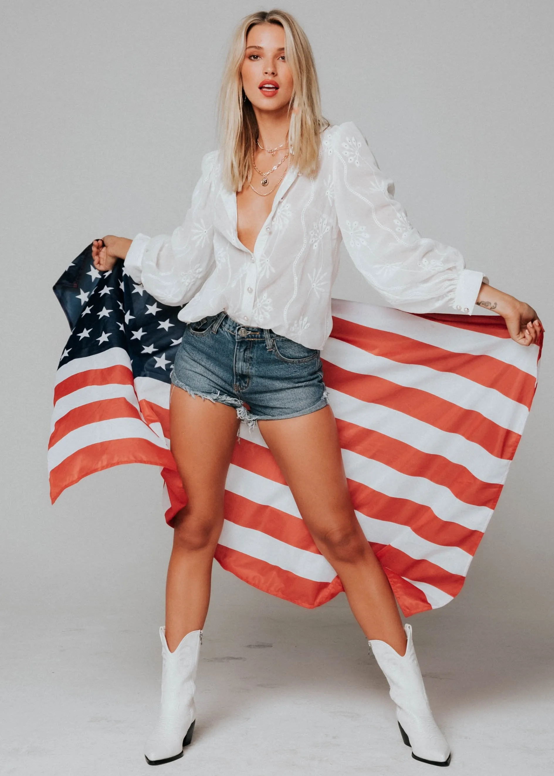 Blake Shorts - Blue Denim sold by Gingham & Heels product image thumbnail 2