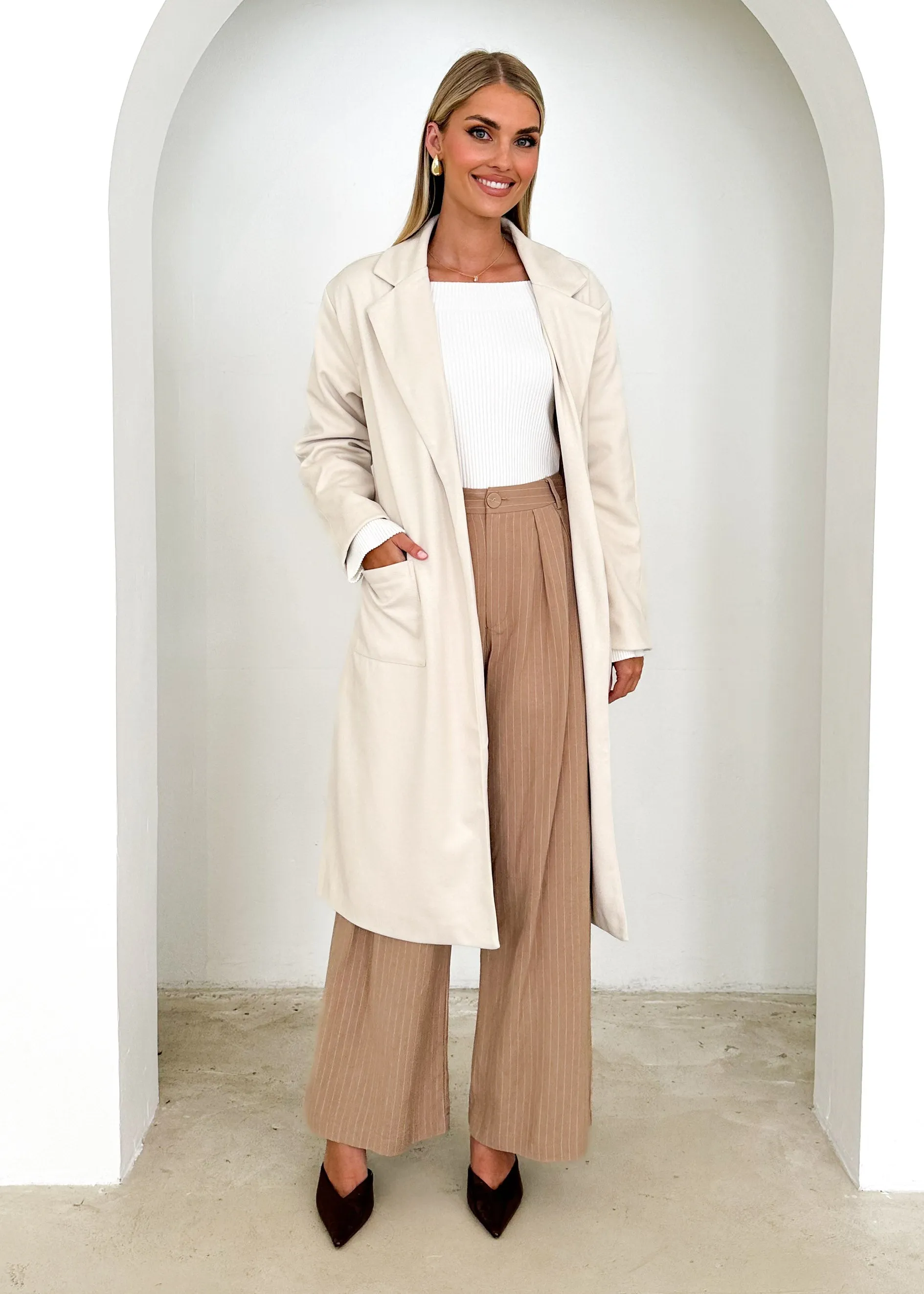 Lenniox Coat - Cream sold by Gingham & Heels product image thumbnail 2