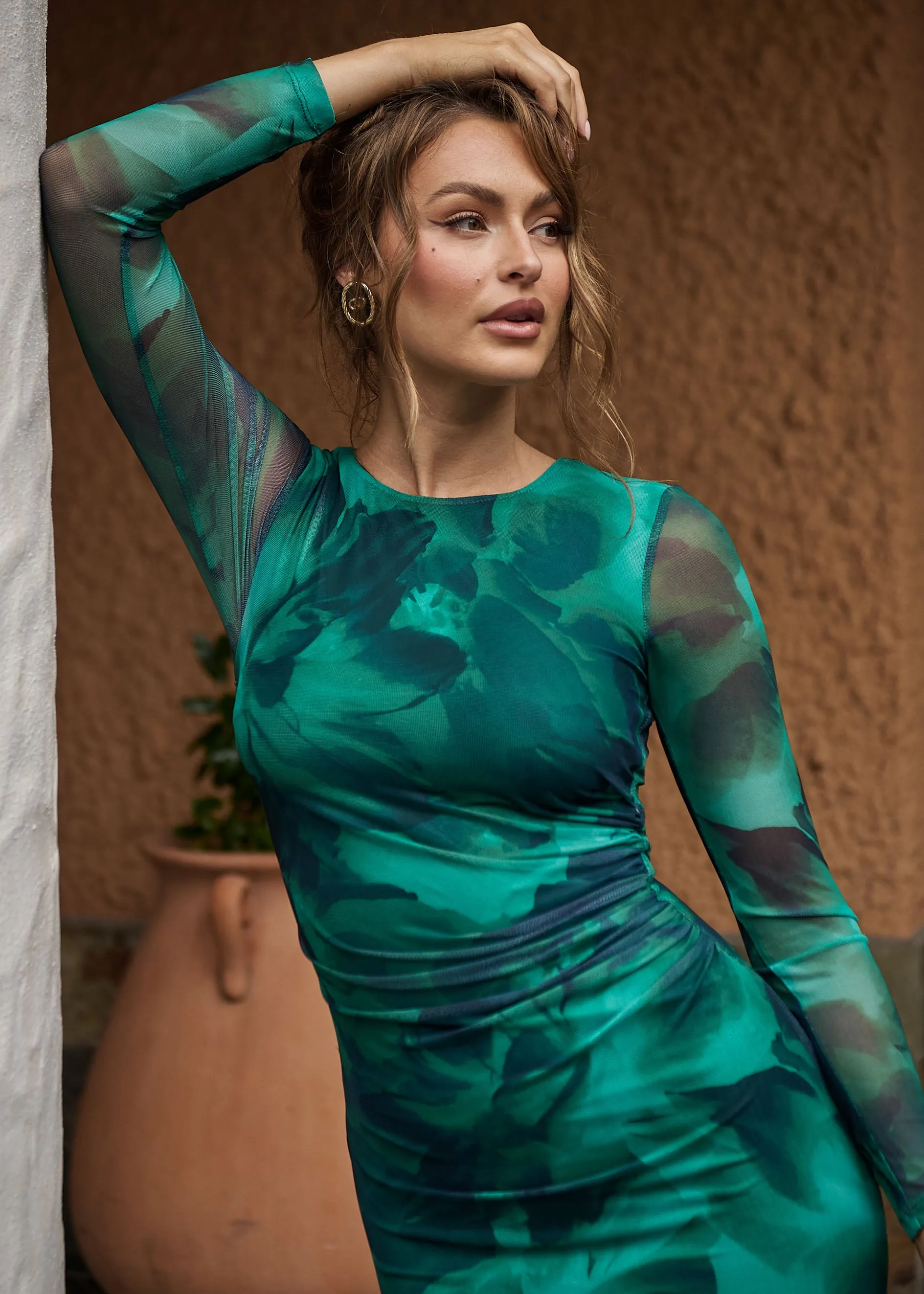 cyrielle embroidered maxi dress sage Monte Carlo Maxi Dress