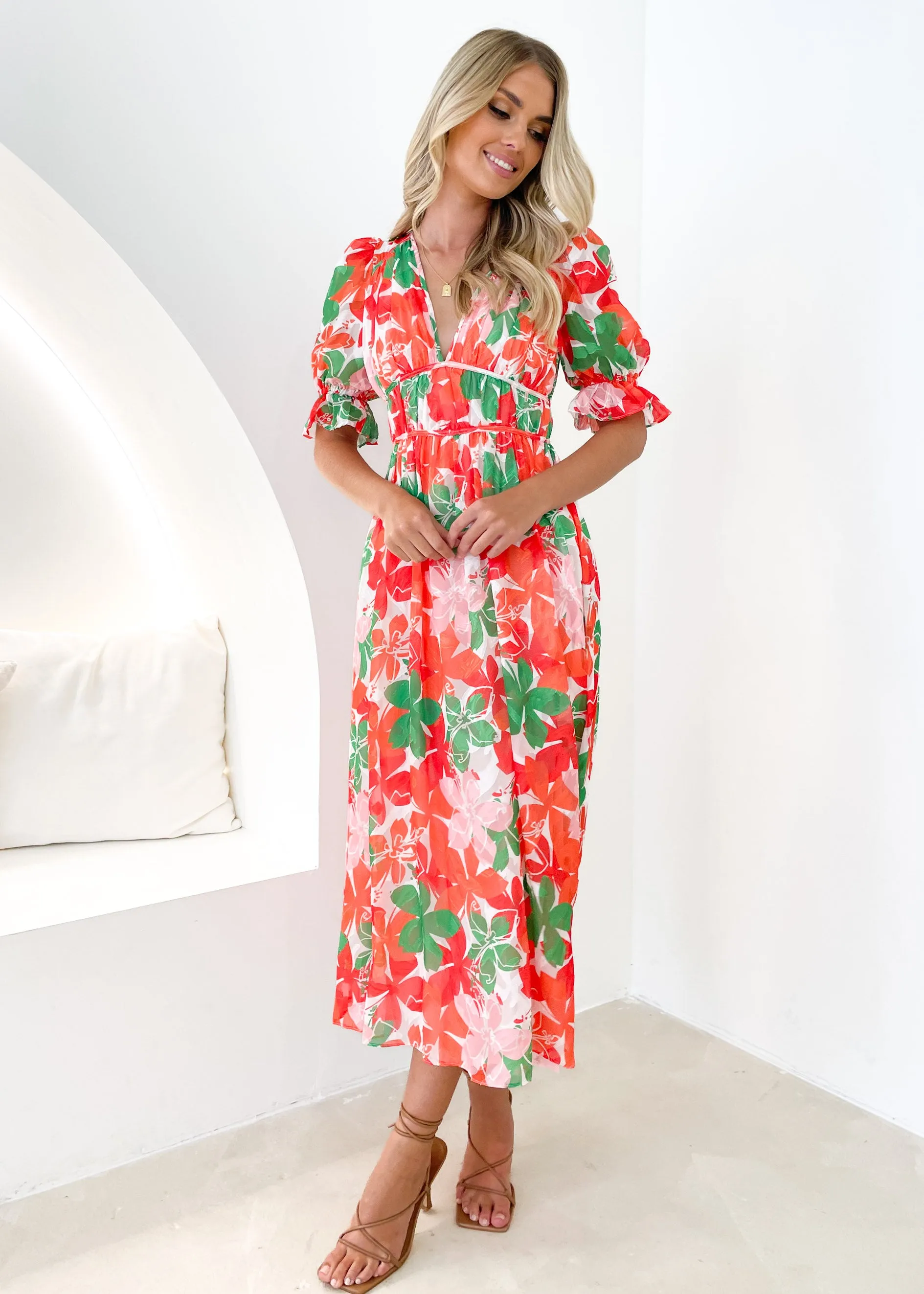 Amalli Midi Dress - Cherry Floral sold by Gingham & Heels product image thumbnail 2