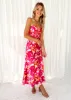 Scyla Strapless Midi Dress - Pink Splash sold by Gingham & Heels